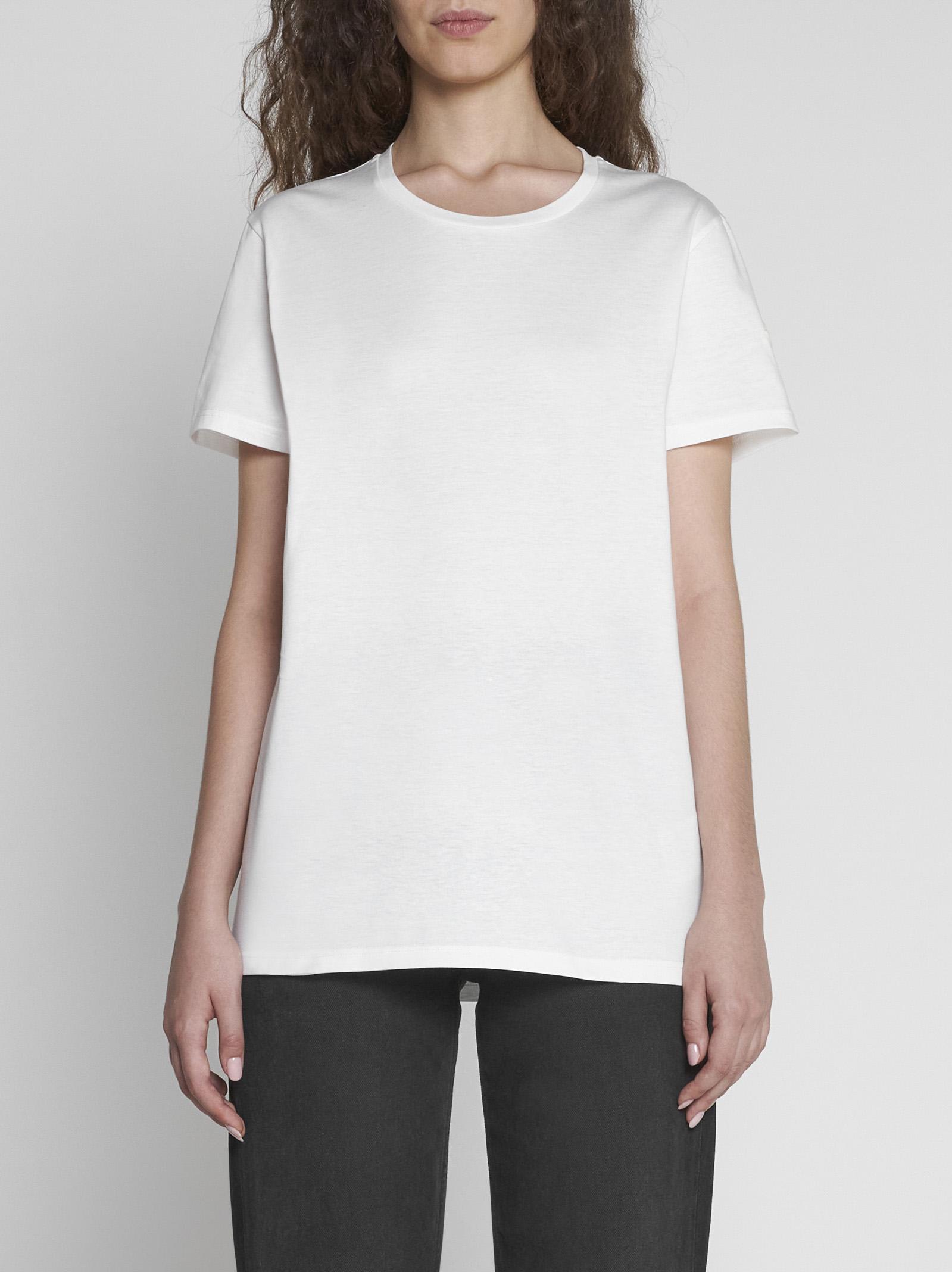 Shop Moncler Logo-patch Cotton T-shirt In White