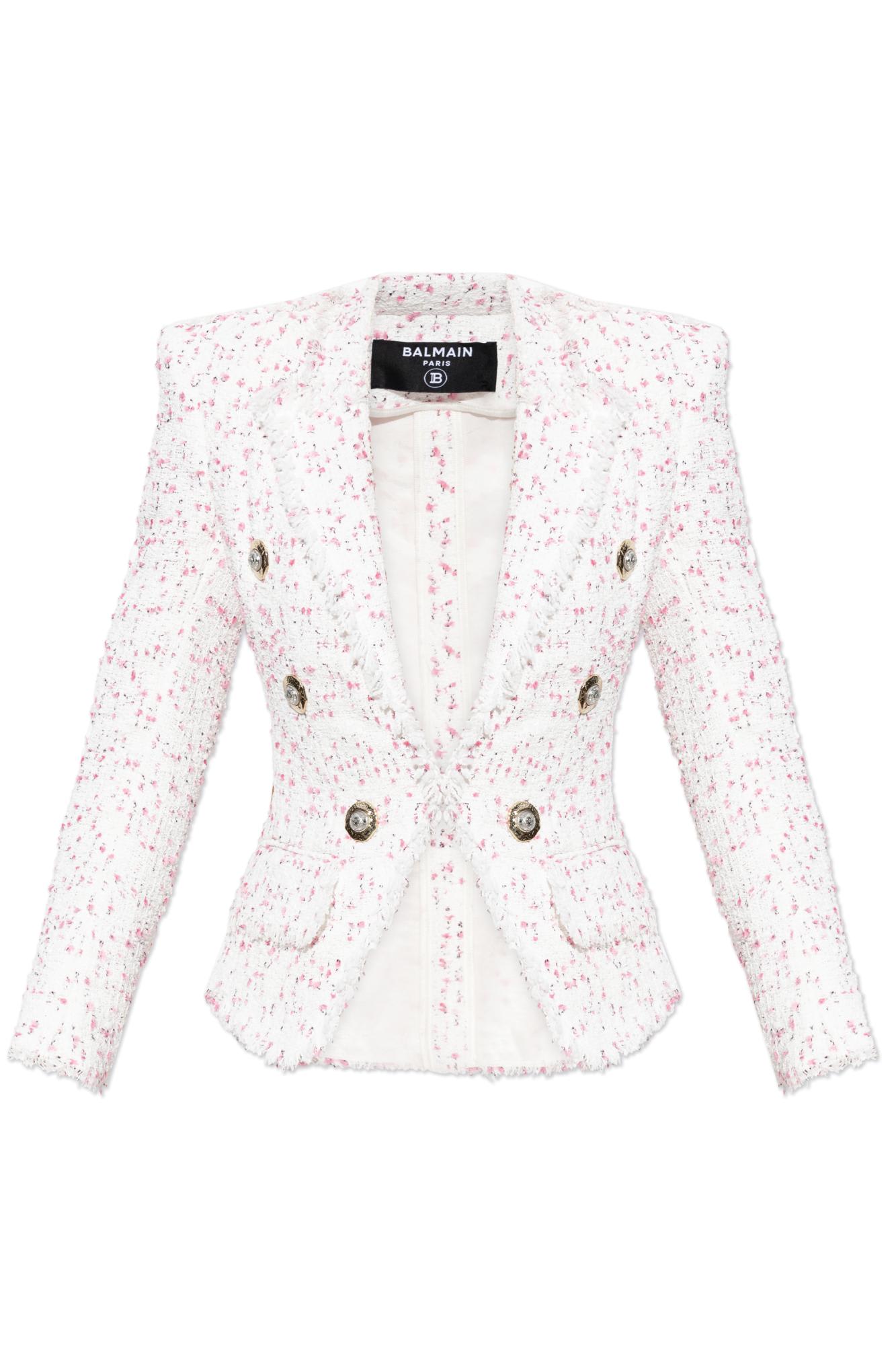 Balmain Tweed Blazer In White