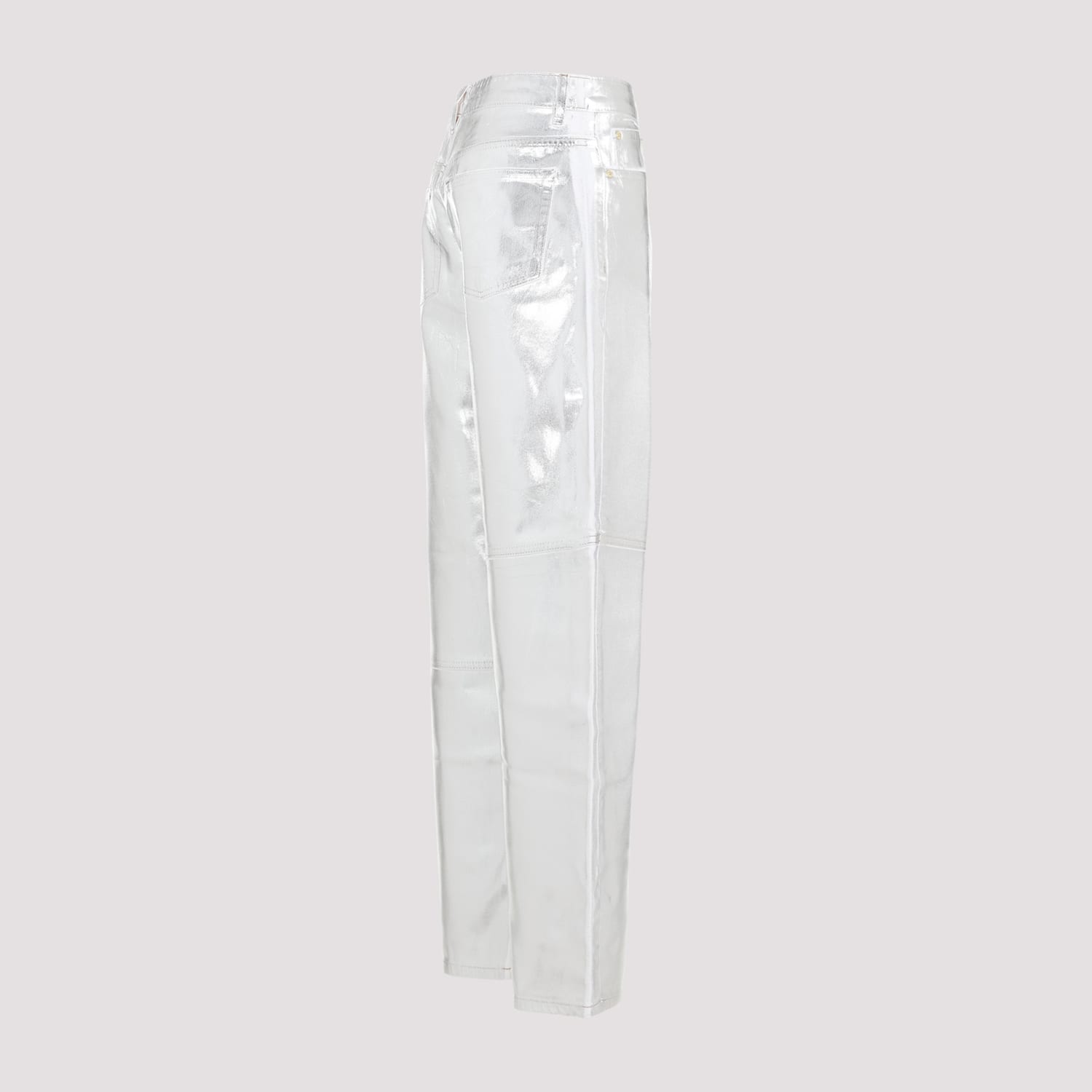 Shop Ganni Foil Stary Denim In Bright White