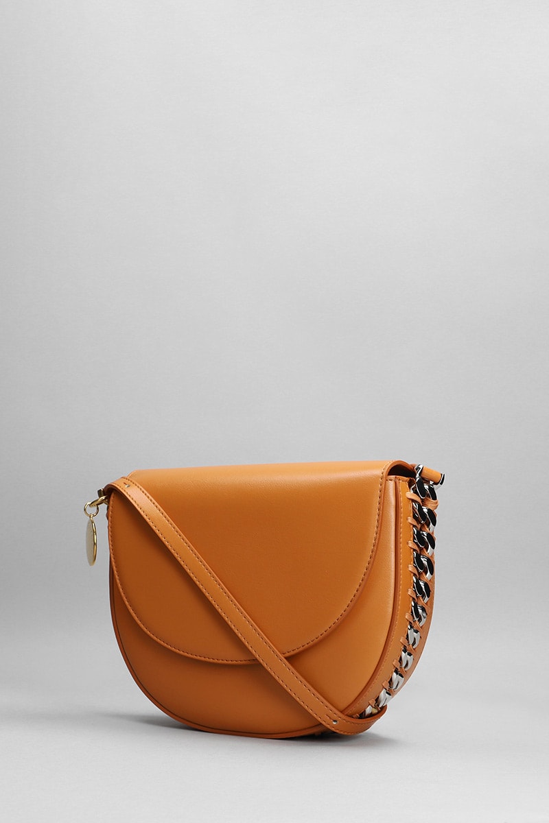 Shop Stella Mccartney Alter Mat Shoulder Bag In Orange Faux Leather In Cuoio