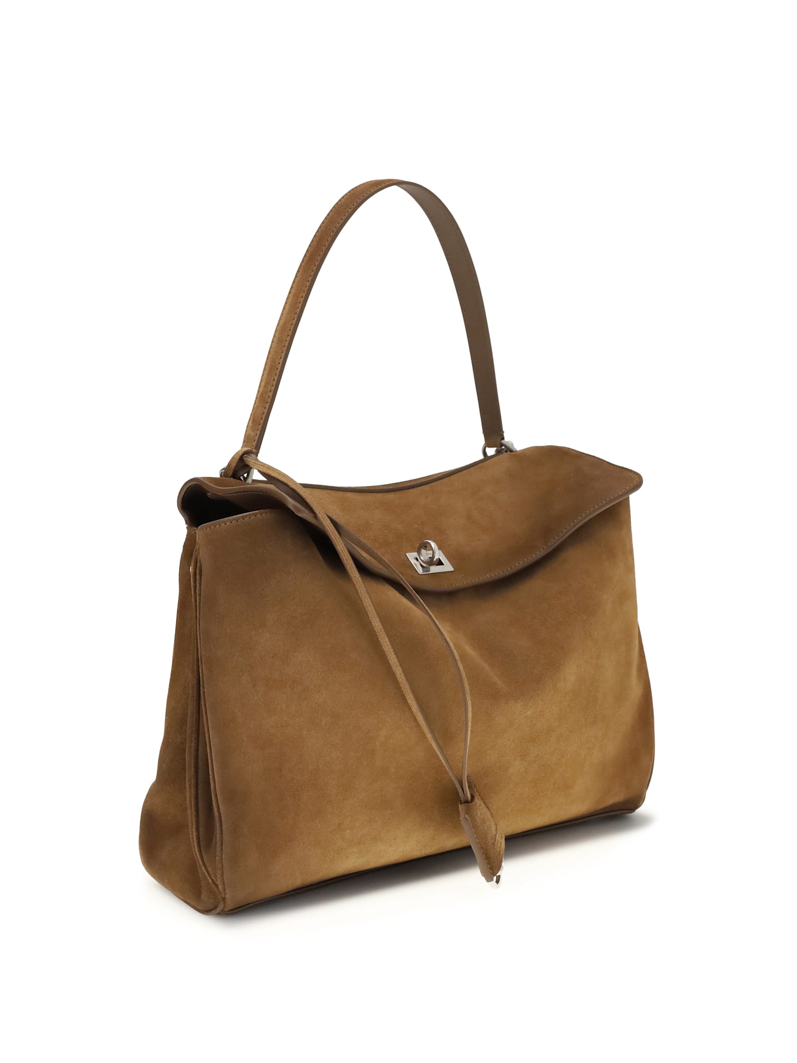 Balenciaga Medium Rodeo Suede Tote Bag In Brown