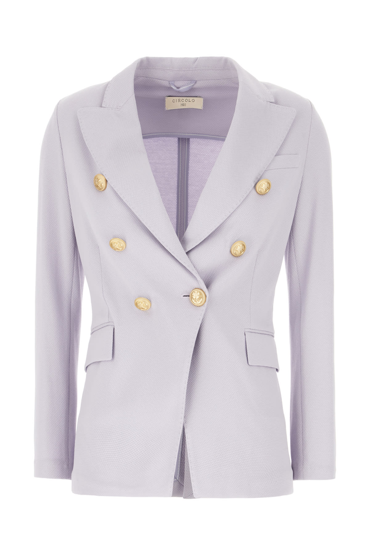 Shop Circolo 1901 Lilac Cotton Stretch Blazer In 788