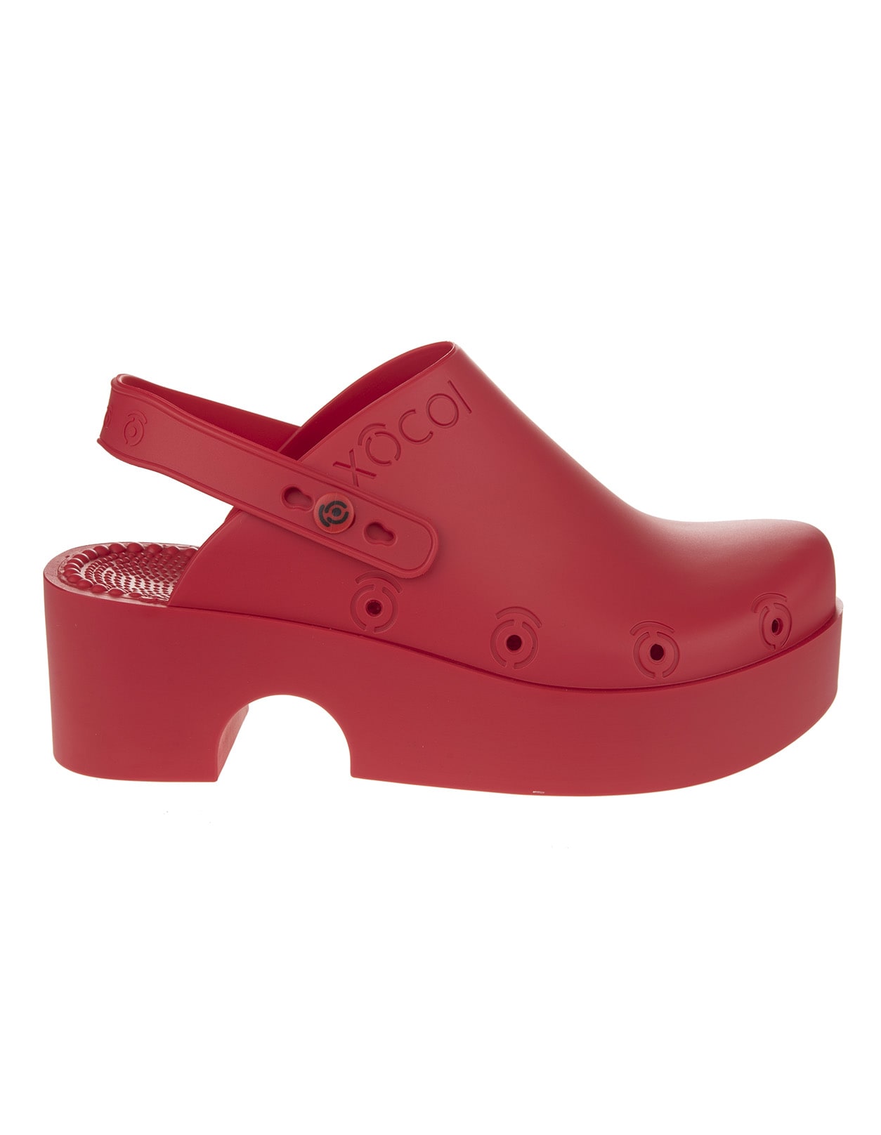 Xocoi Woman Slides In Red Recycled Rubber With Logo