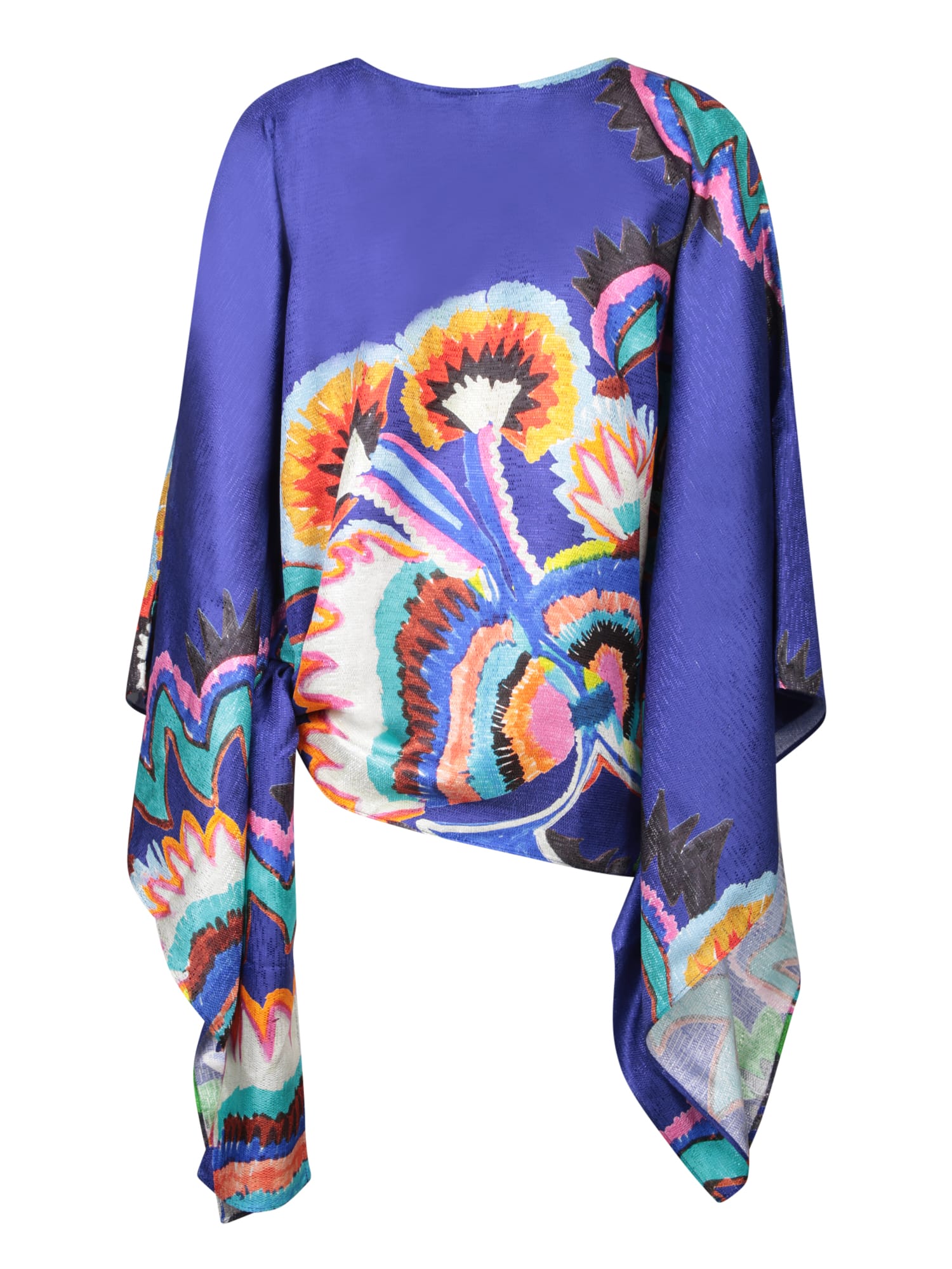 Rianna + Nina Ava Zoi Blue Multicolor Blouse In Blue