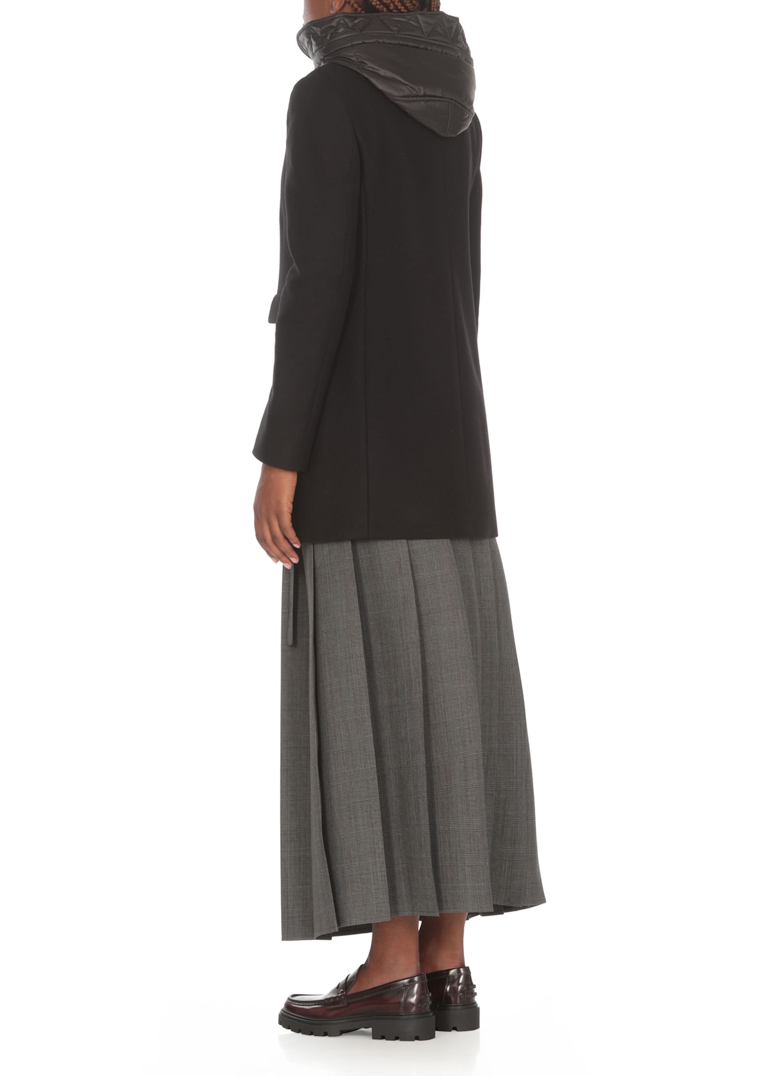 Fay Toggle Coat In Technical Gabardine In Black