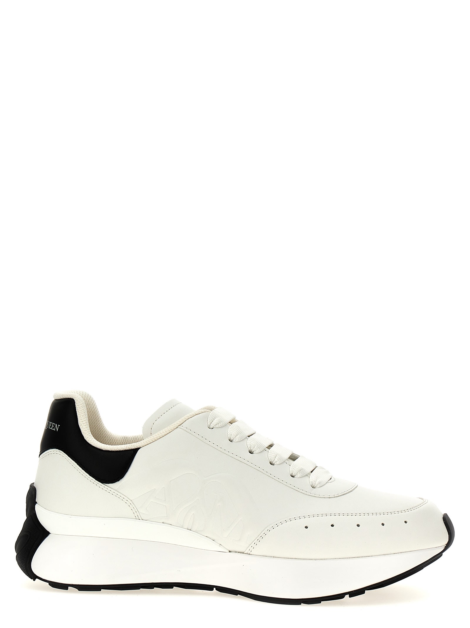 Shop Alexander Mcqueen Sprint Runner Sneakers In White/black