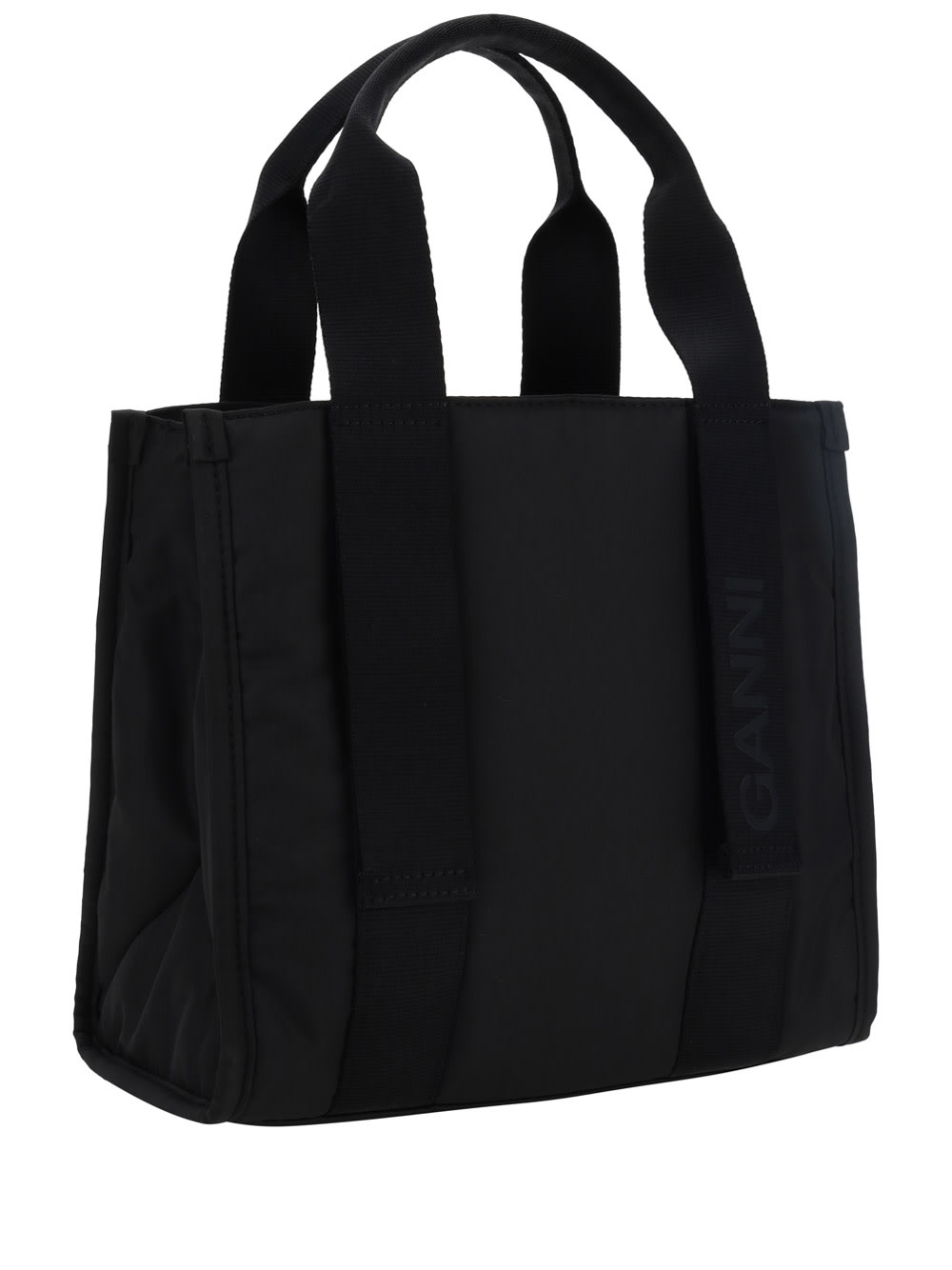 Shop Ganni Recycled Tech Tote Bag In Nero