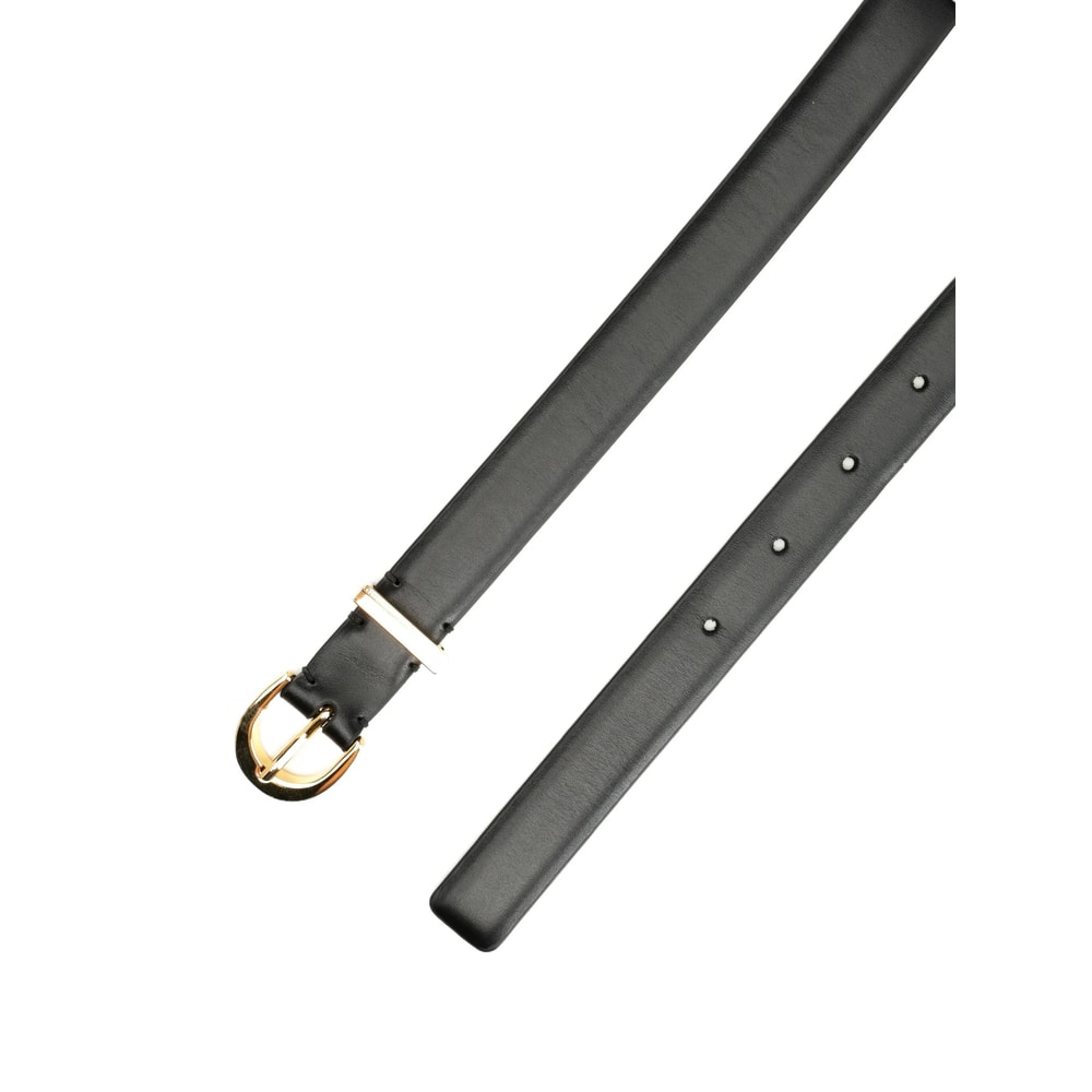 Khaite Buckle Leather Belt In Black