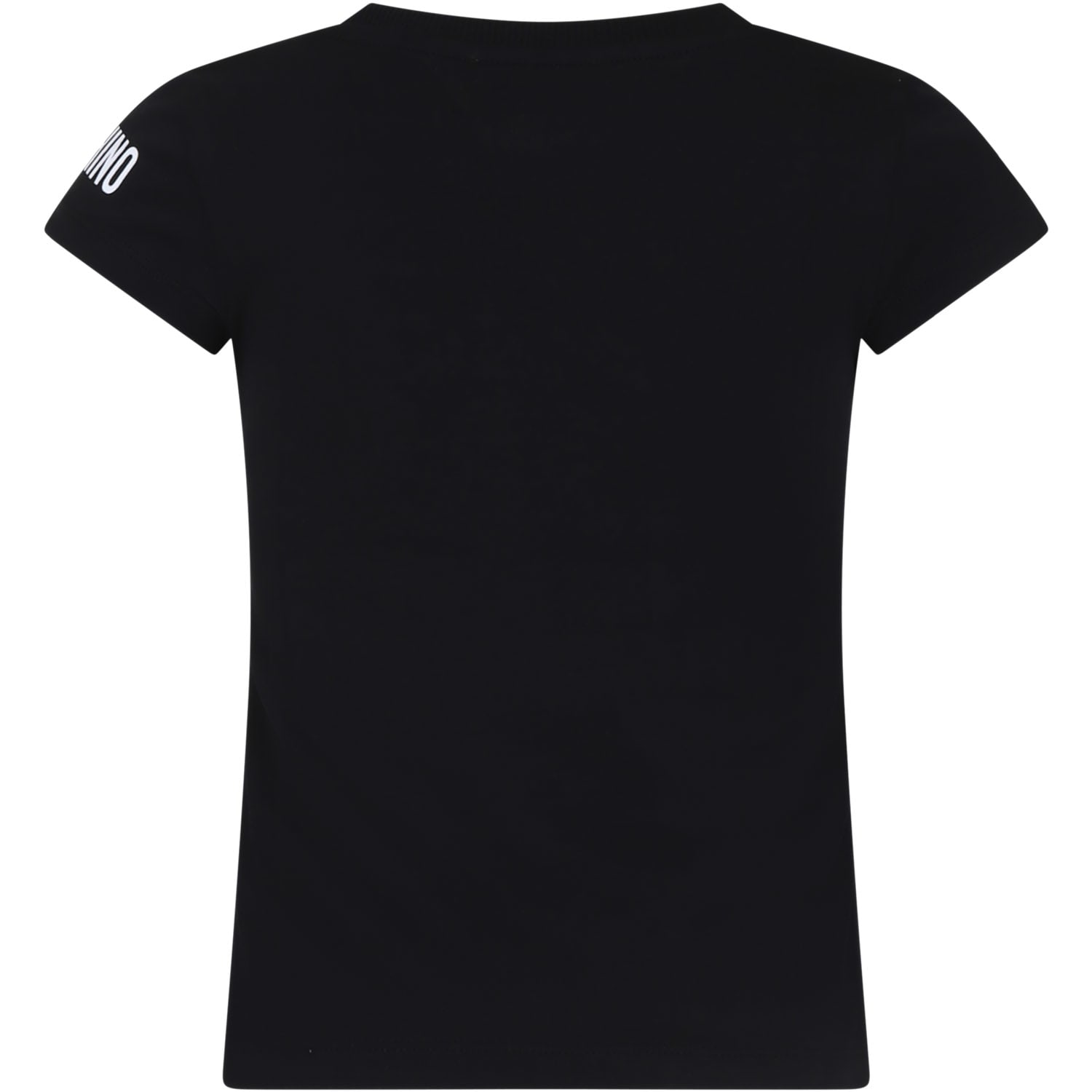 Shop Moschino Black T-shirt For Girl With Logo