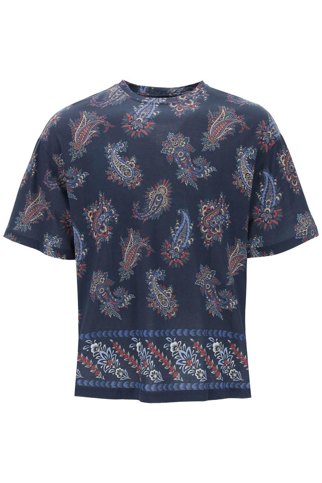 Shop Etro Paisley-print Straight Hem Shirt In Blue