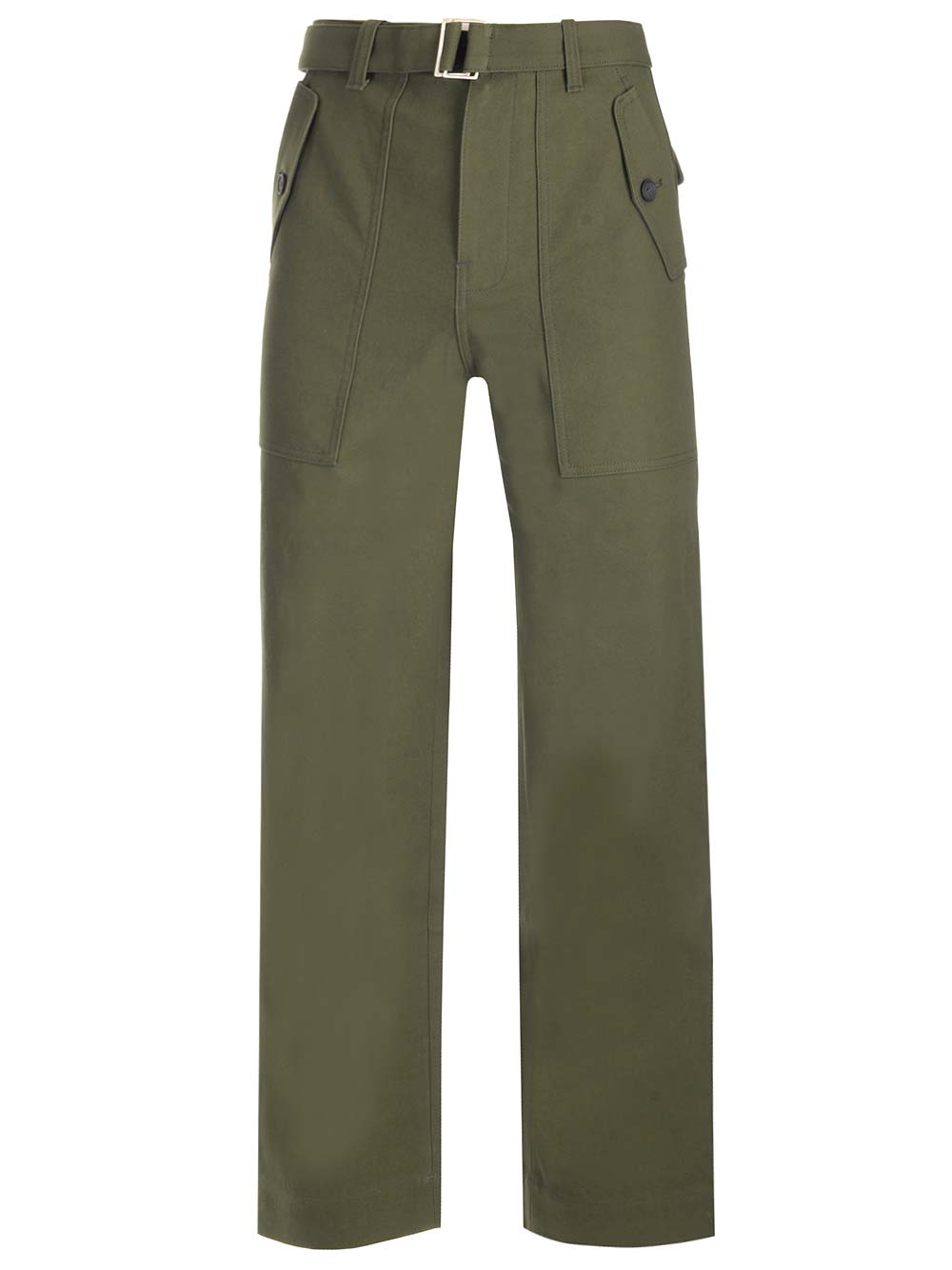 Maison Kitsuné Cotton Twill Trousers In Green