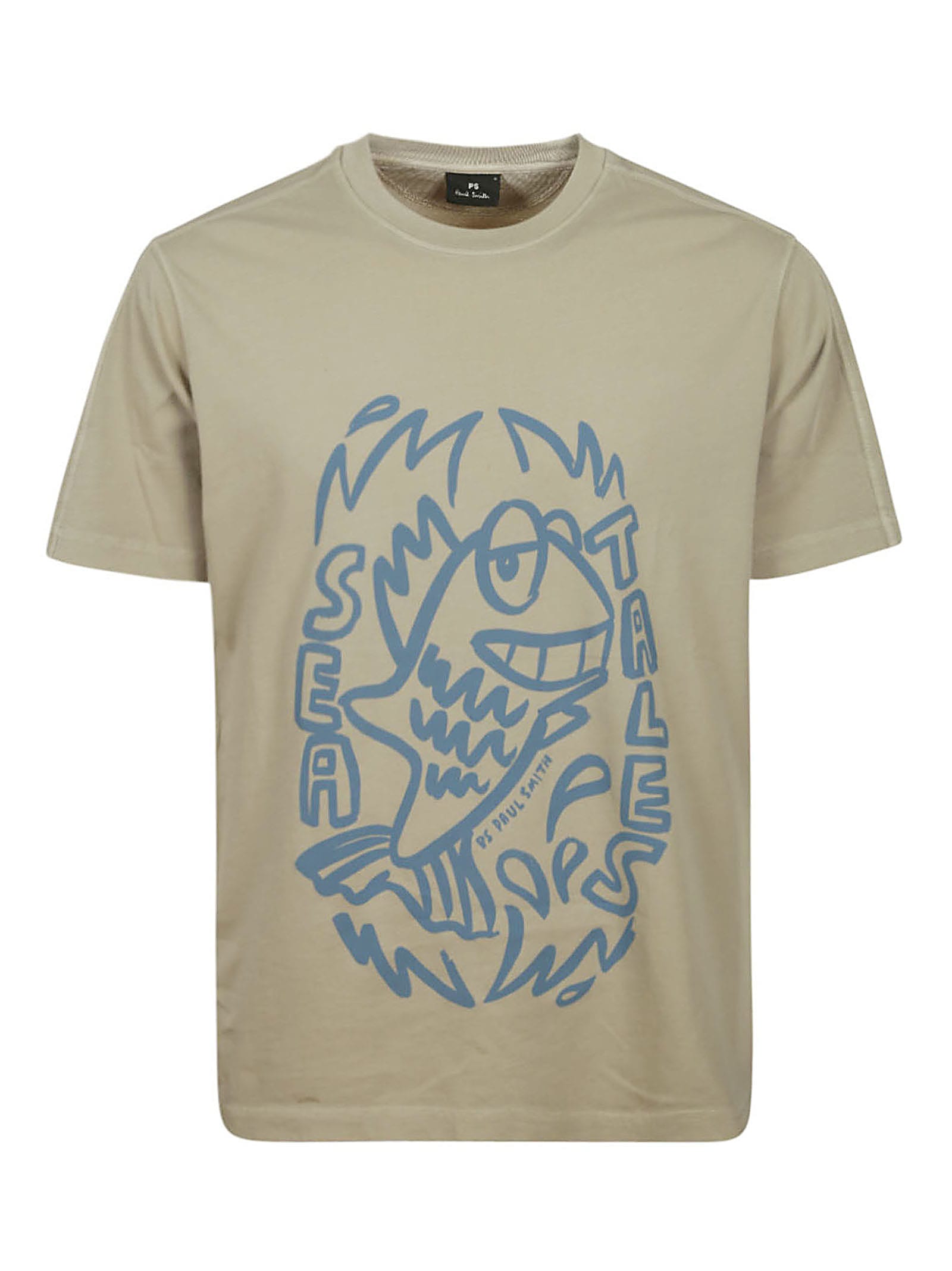 Paul Smith Ss Reg Fit Tshirt Sea Tales In Taupe