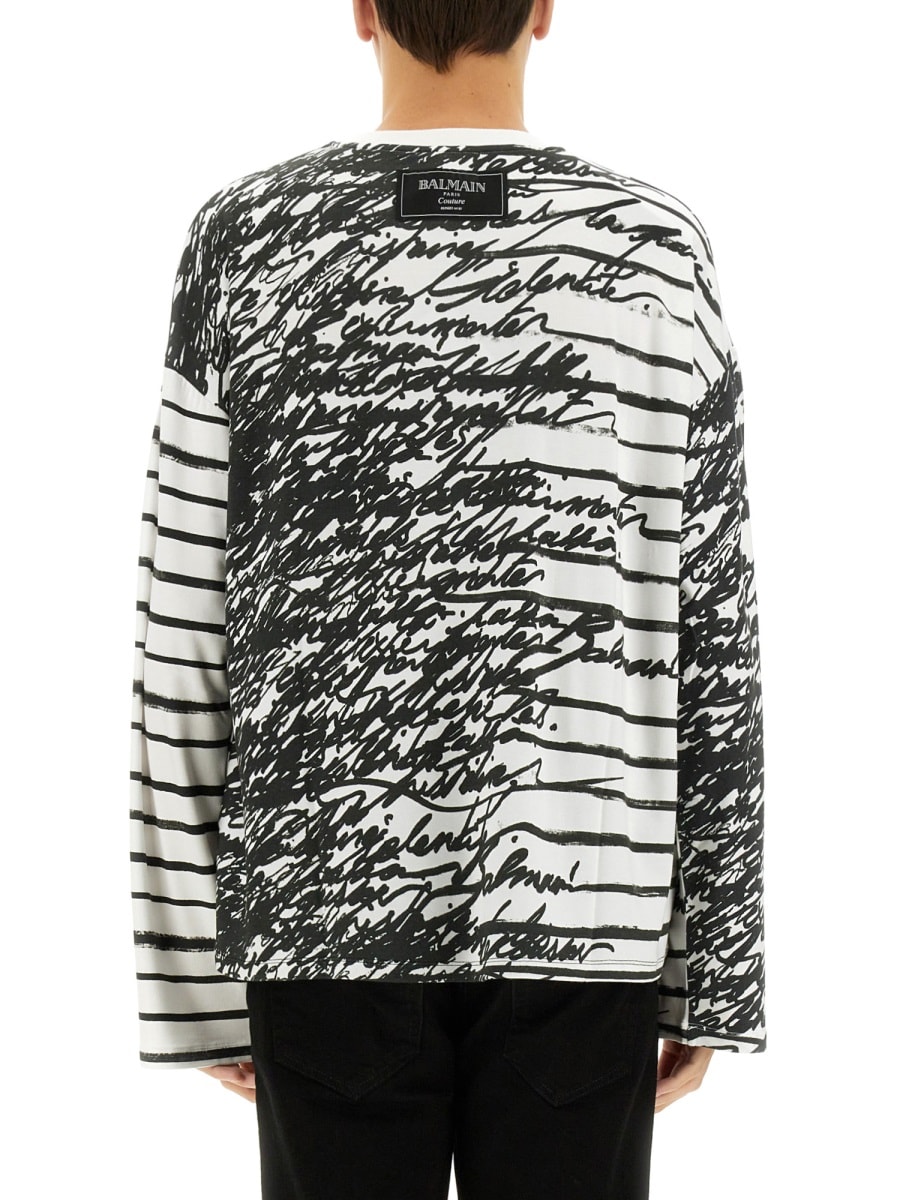 Balmain "love Letter" T-shirt In Multicolour