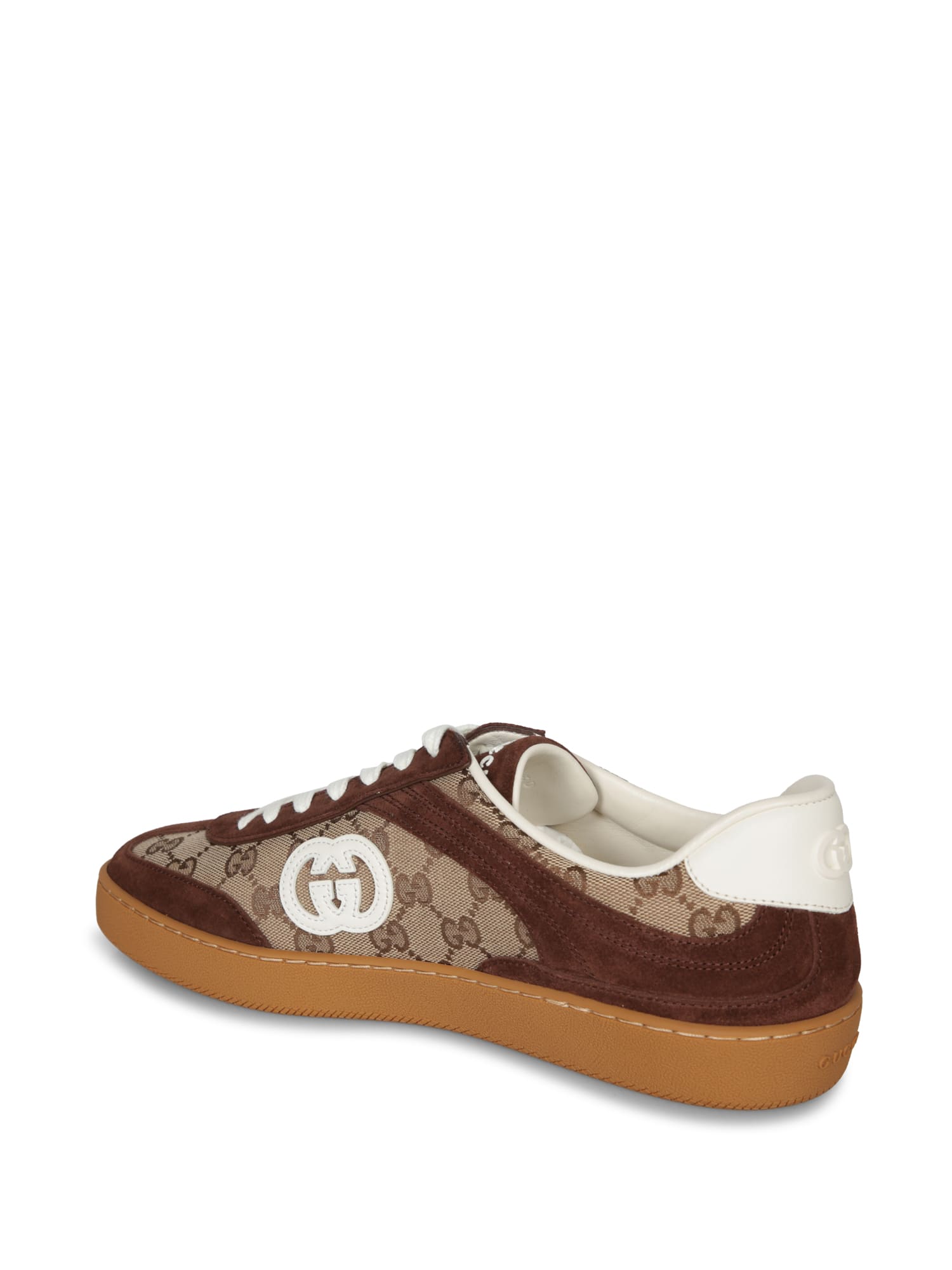 Gucci Gg-canvas Suede Sneakers In Brown