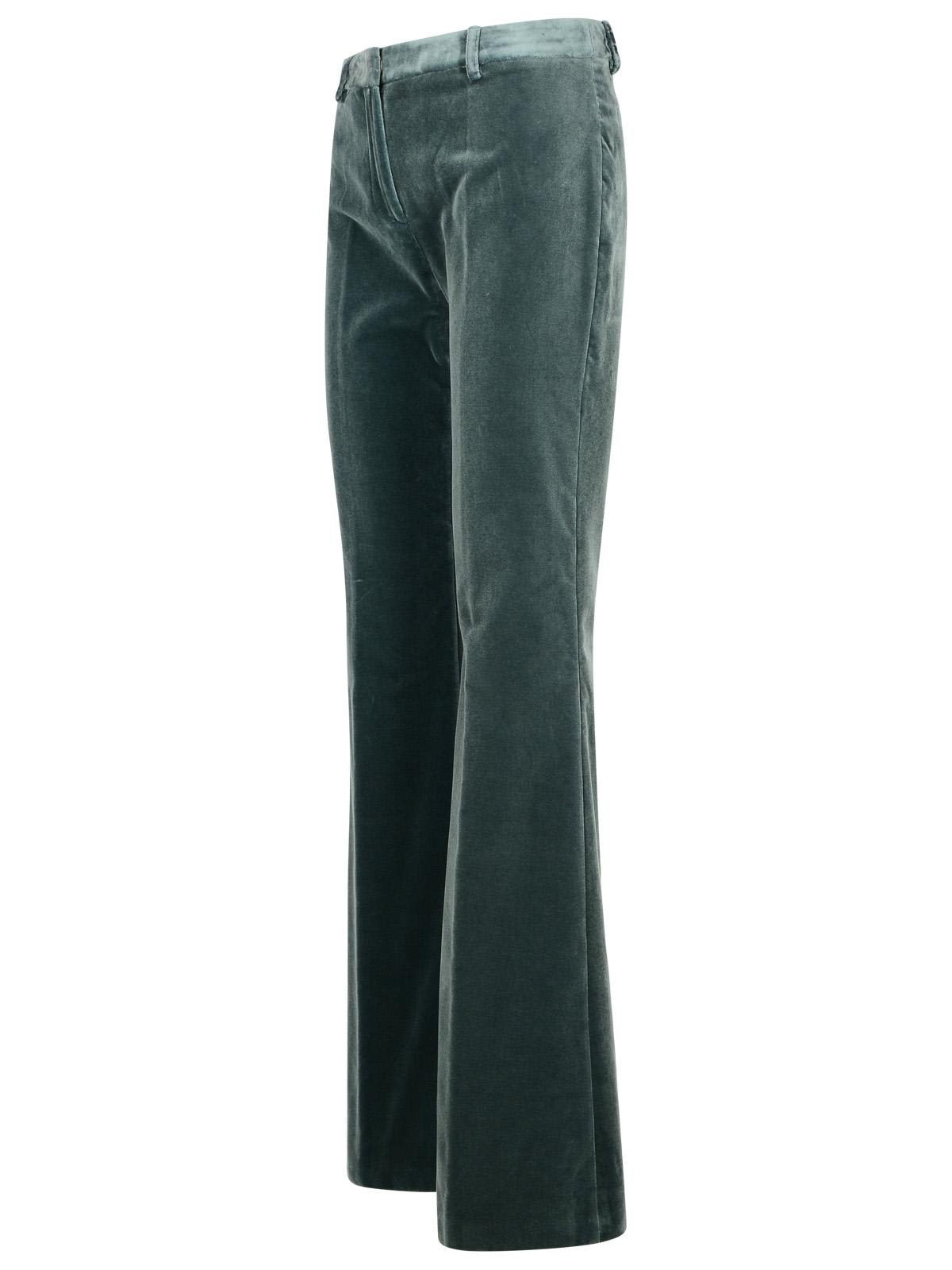 Shop Etro Green Cotton Pants In Blue