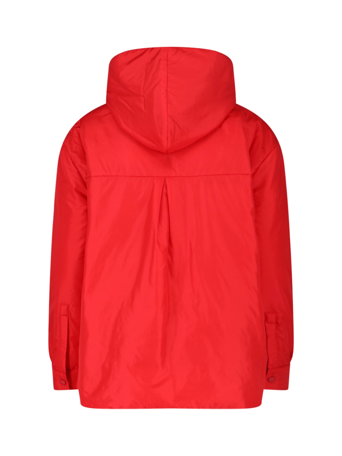 Aspesi Hooded Snap-button Coat In Red