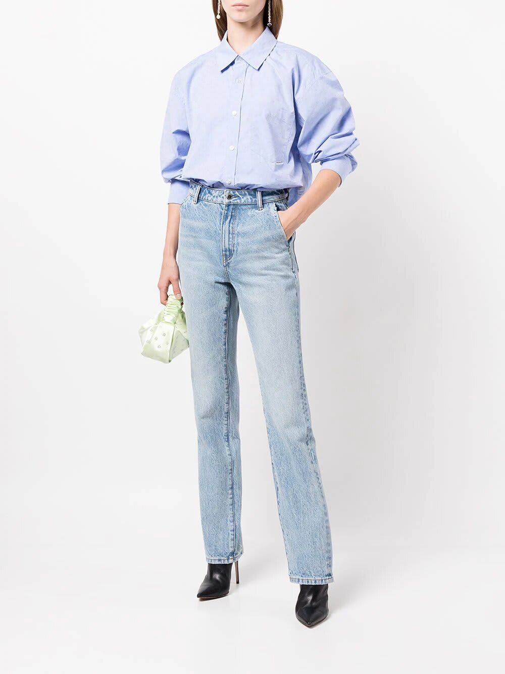 Alexander Wang Camicia In Chambray Blue | ModeSens