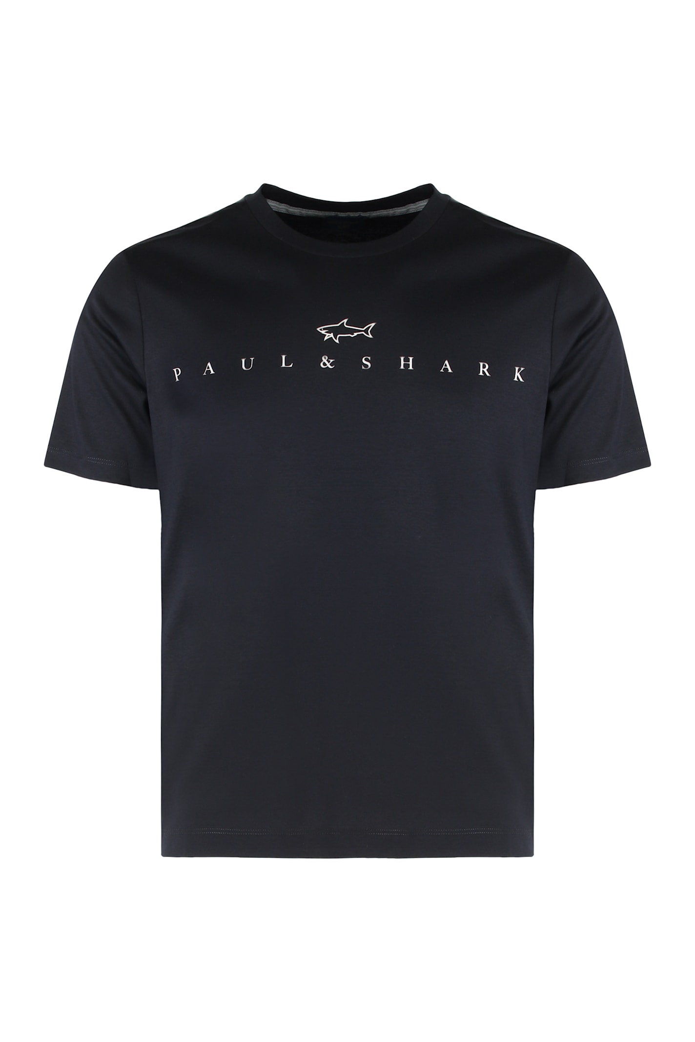 Paul&shark T-shirt In Cotton Jersey With Logo Print In Blue