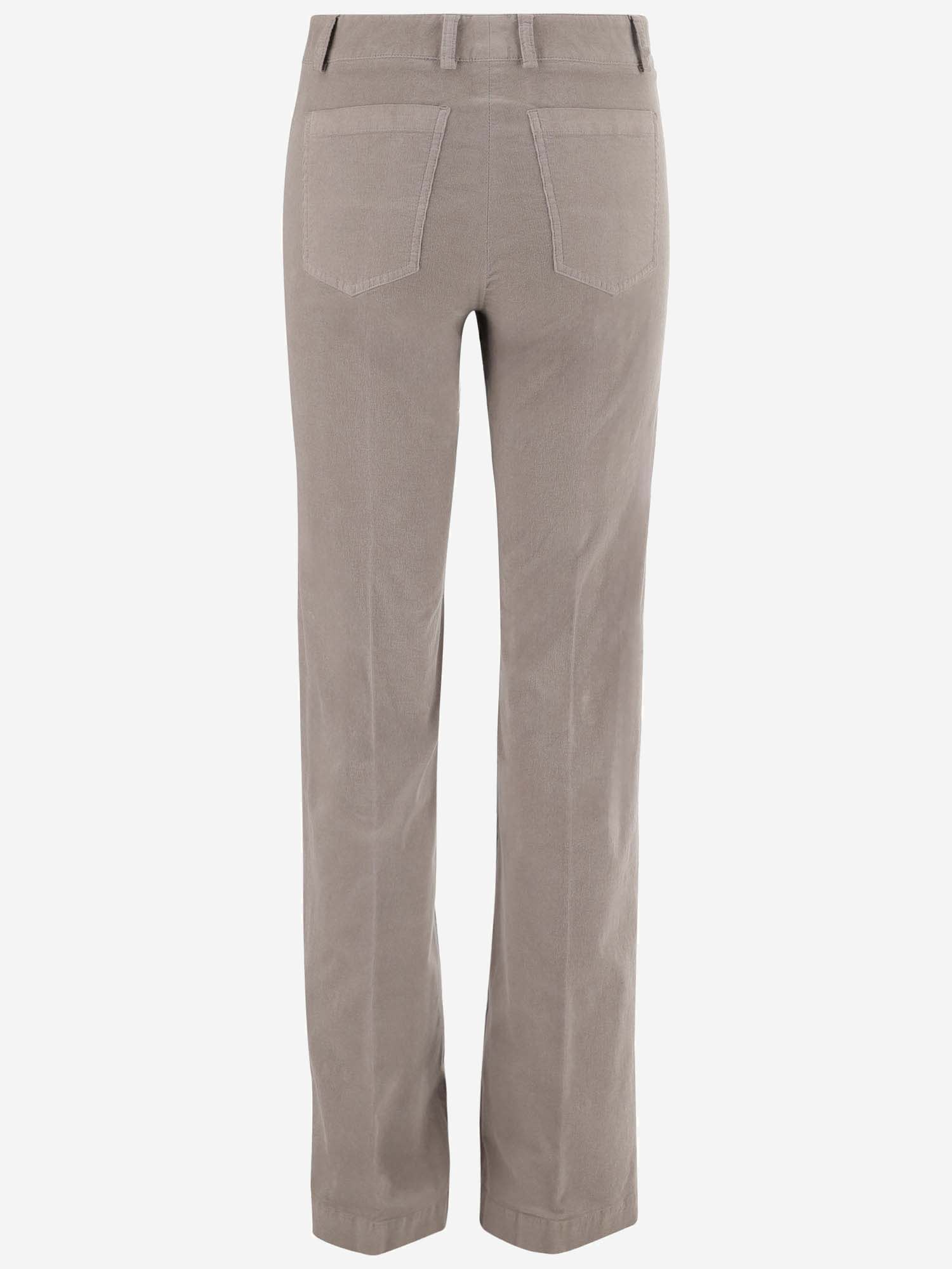 Shop Ql2 Stretch Cotton Velvet Pants In Beige