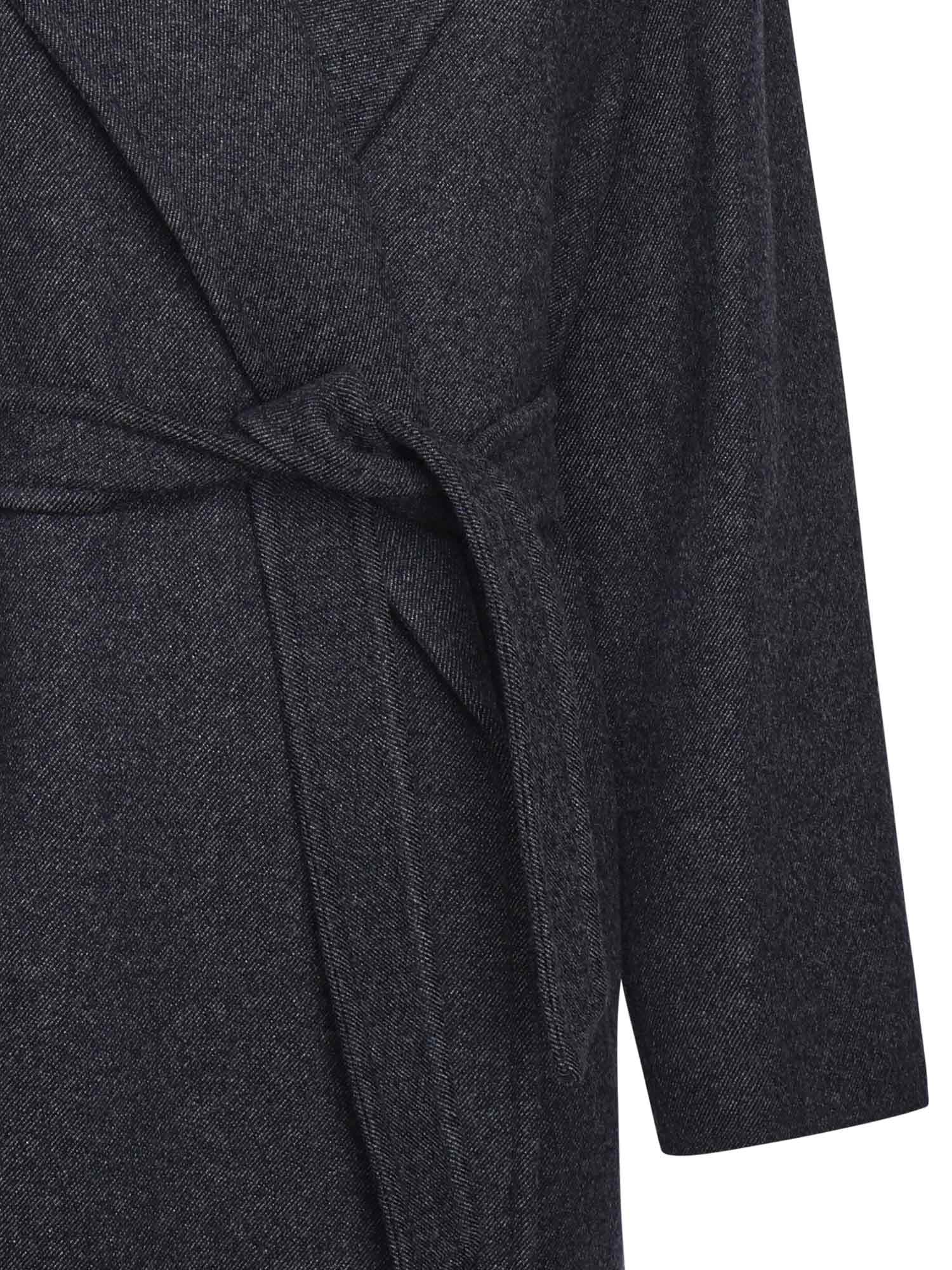Max Mara Denim-effect Wool Coat In Black