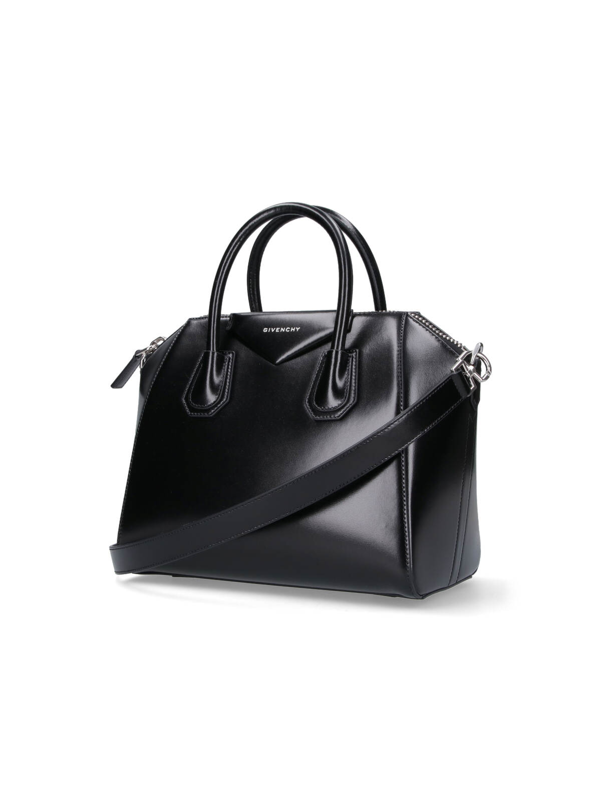Givenchy Small Leather Shoulder Bag With Structured Silhouette In Black