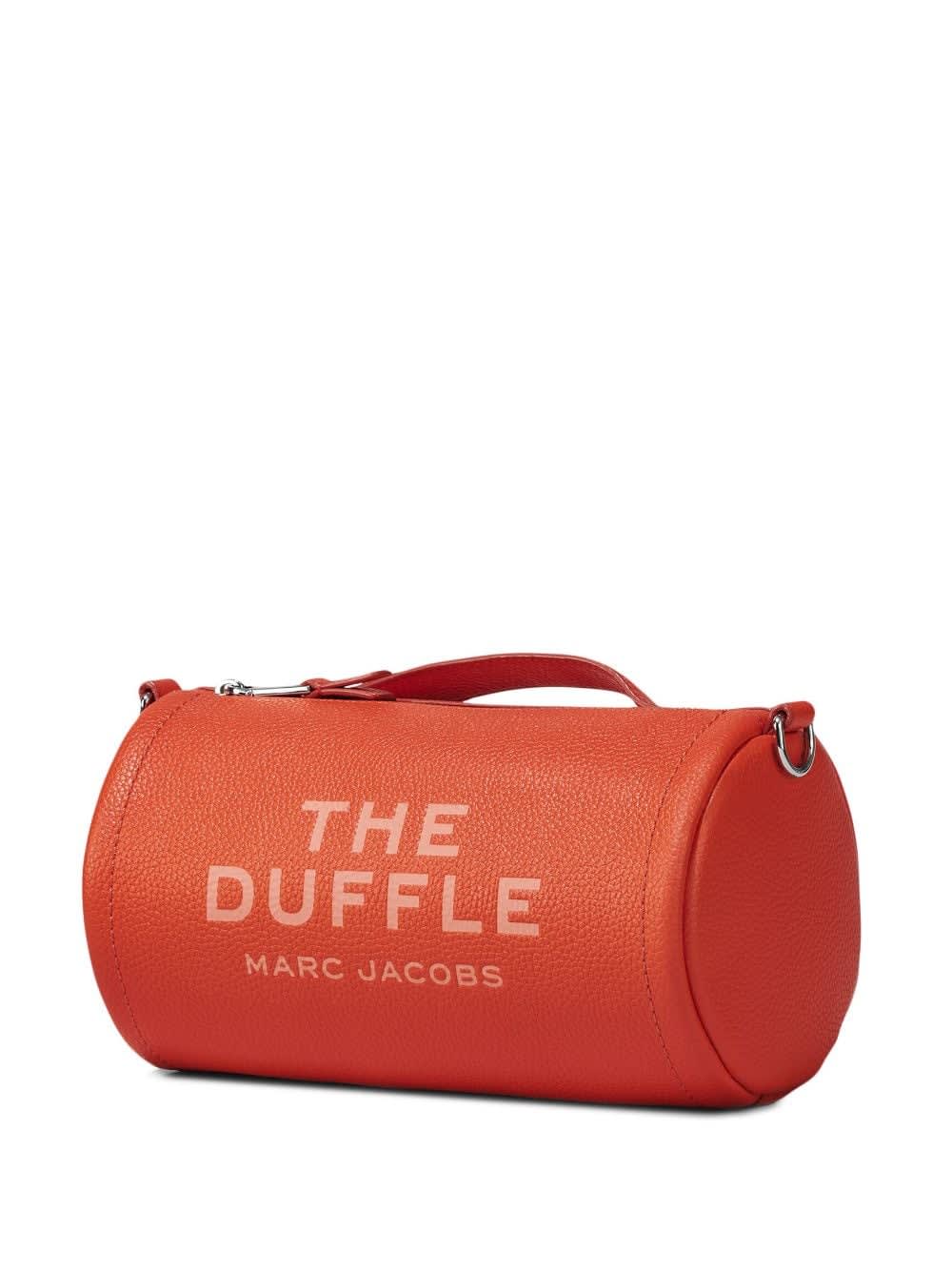 Shop Marc Jacobs The Leather Duffle Bag In Electric Orange