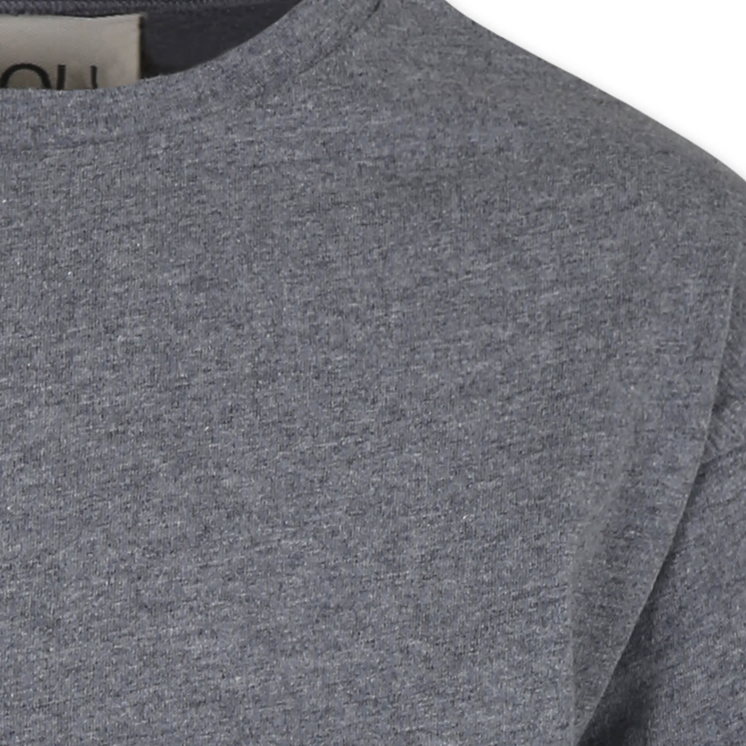 Douuod Grey Crop T-shirt For Girl With Logo In Grey