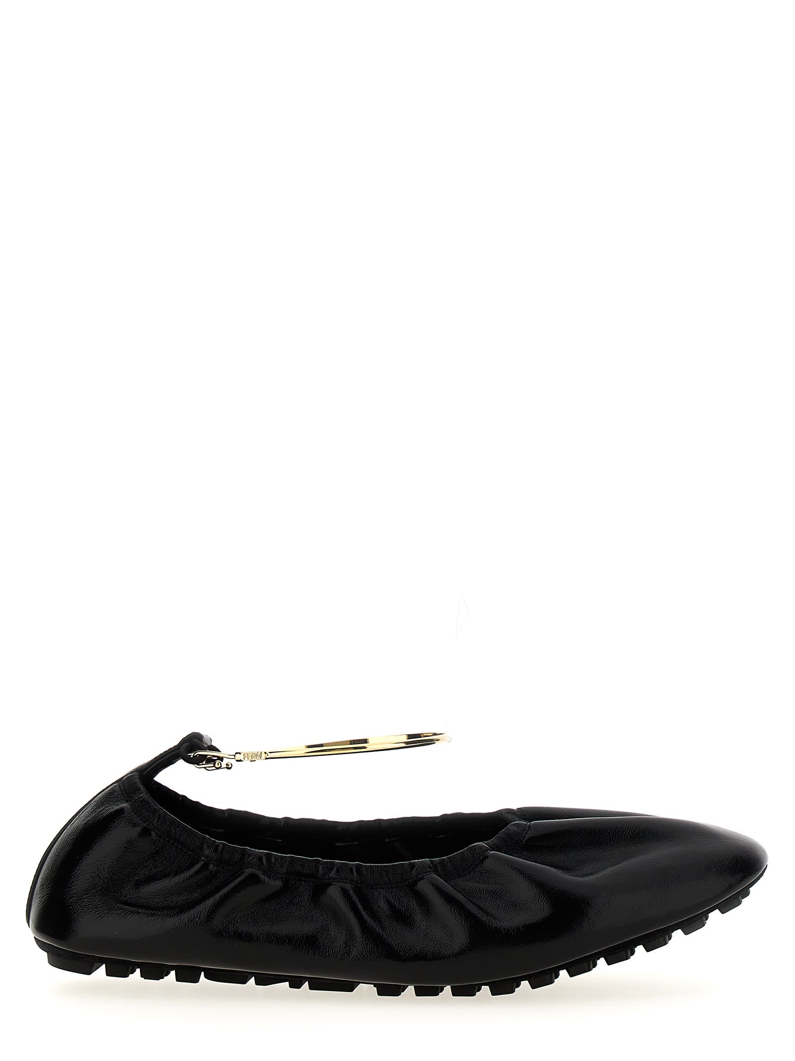 Shop Fendi Filo Ballet Flats In Black