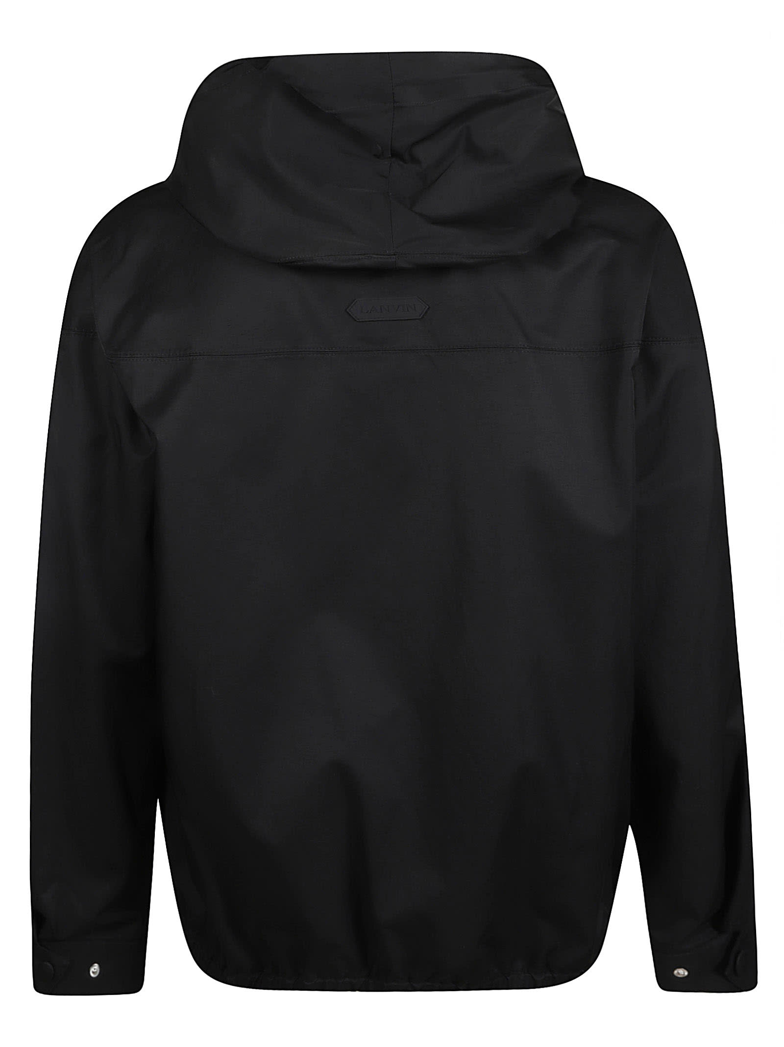 Shop Lanvin Buttoned Pocket Zip Hoodie In Black