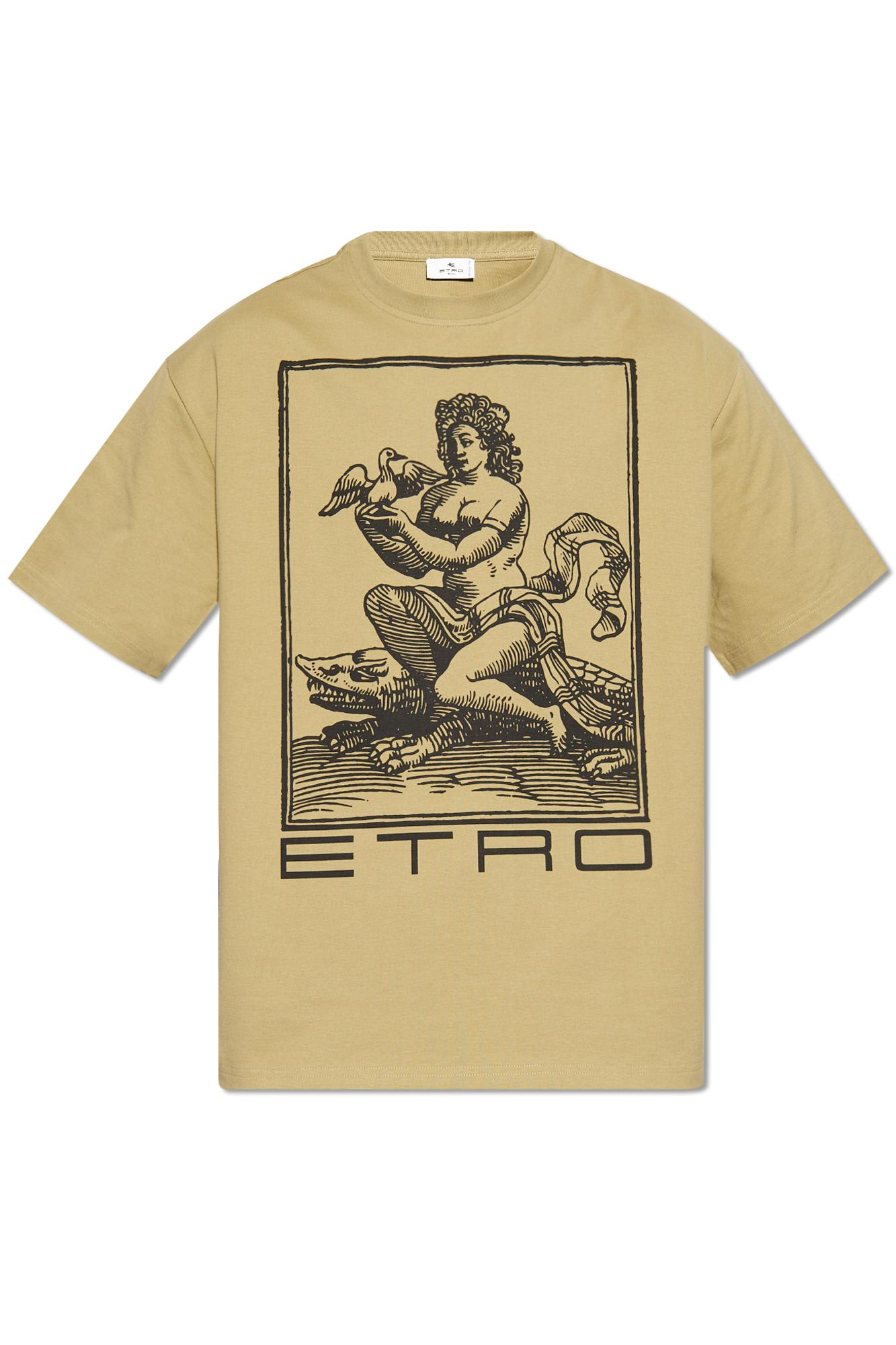 Shop Etro Printed T-shirt In Verde