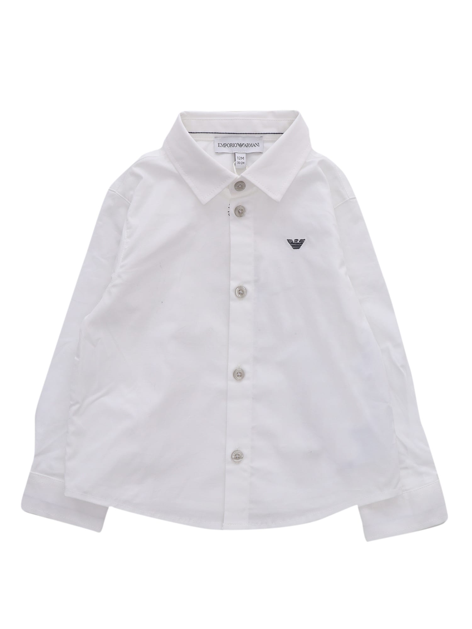Shop Emporio Armani Stretch Shirt In White