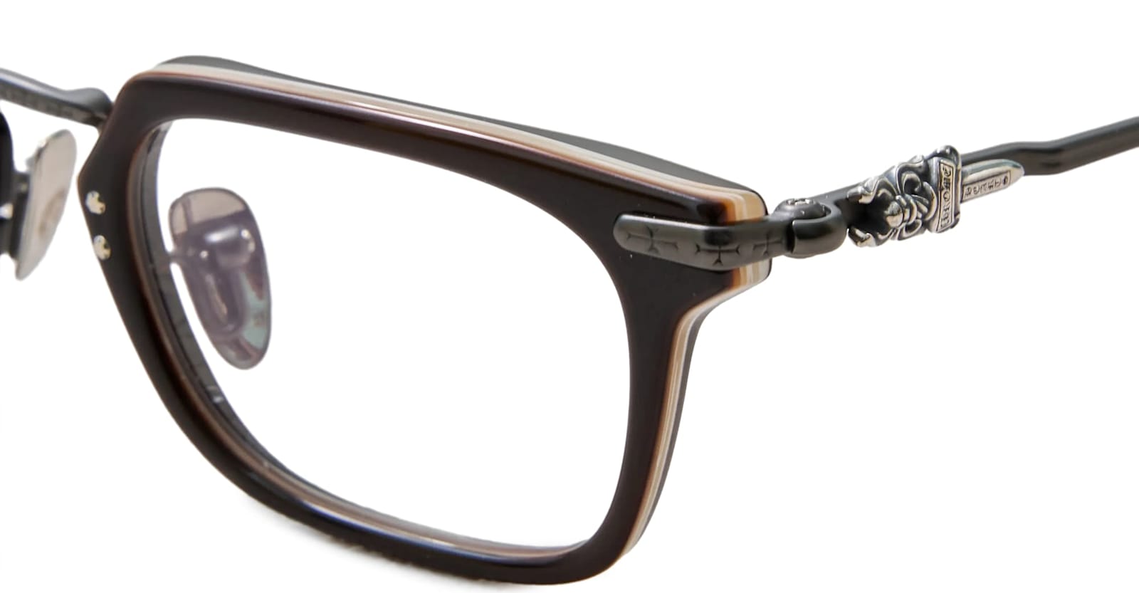 Chrome Hearts Snat - Brown Bone / Orb Rx Sunglasses In Brown