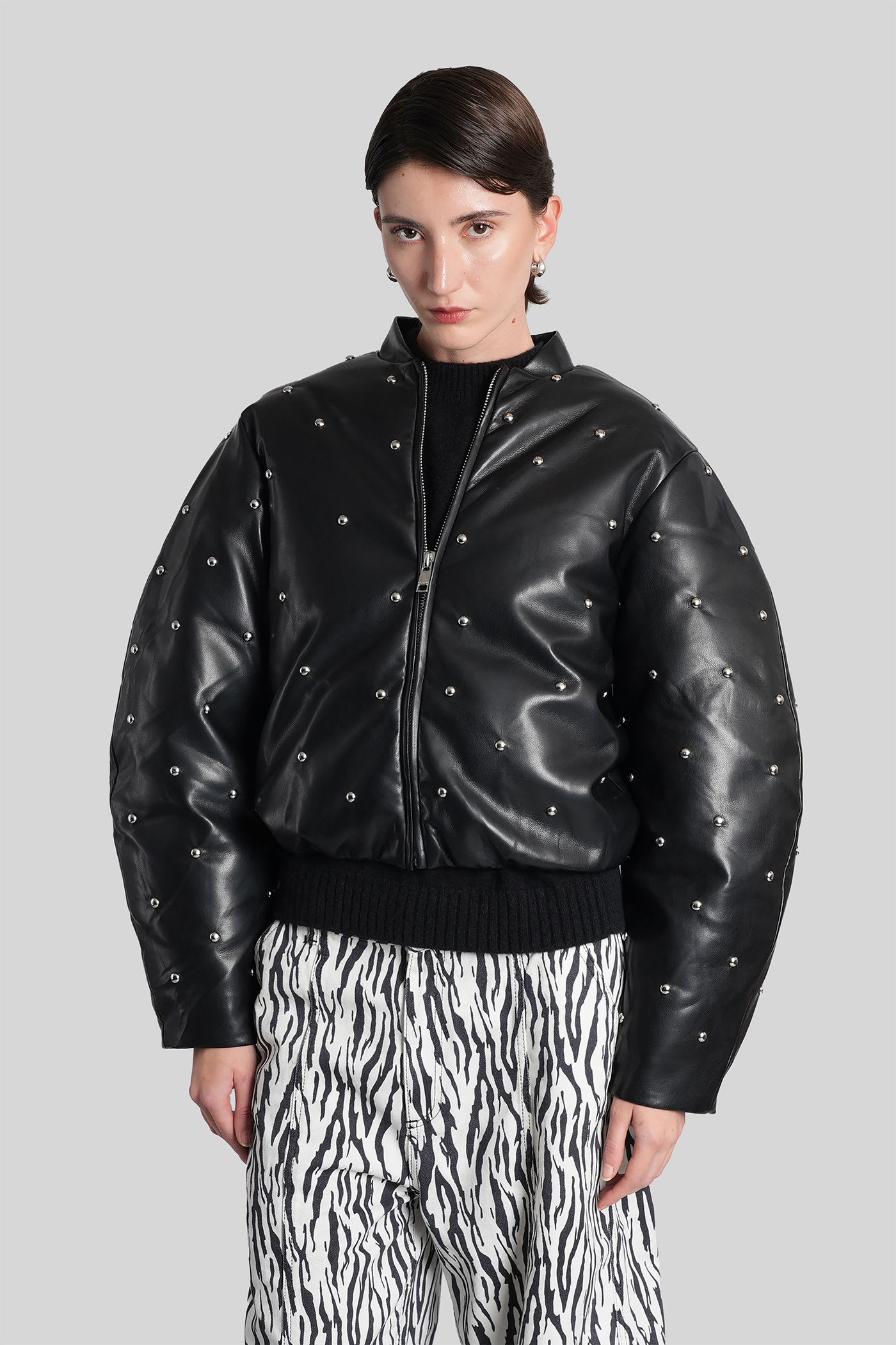Rotate Birger Christensen Bomber Jacket In Black Polyester In Black