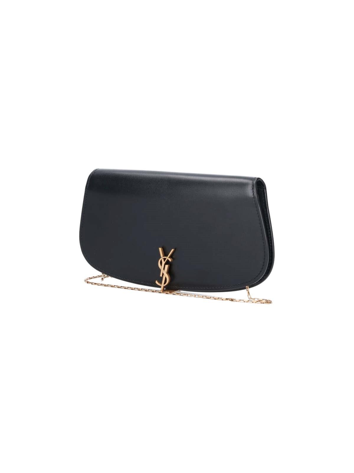 Shop Saint Laurent Logo Pouch In Black