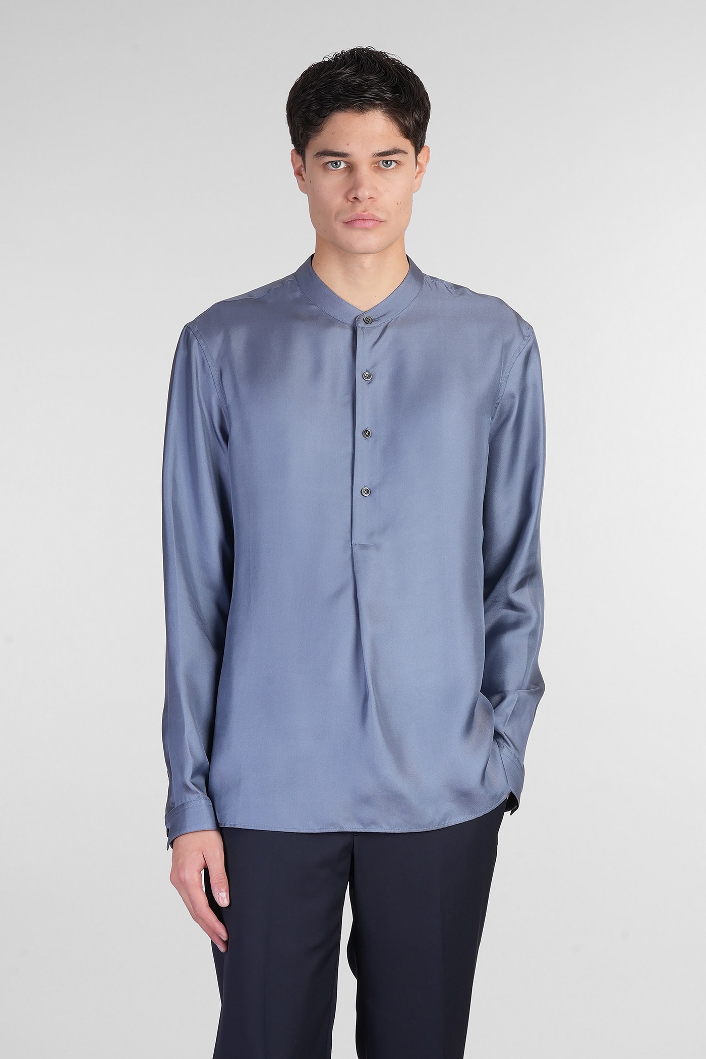 Shirt In Blue Silk