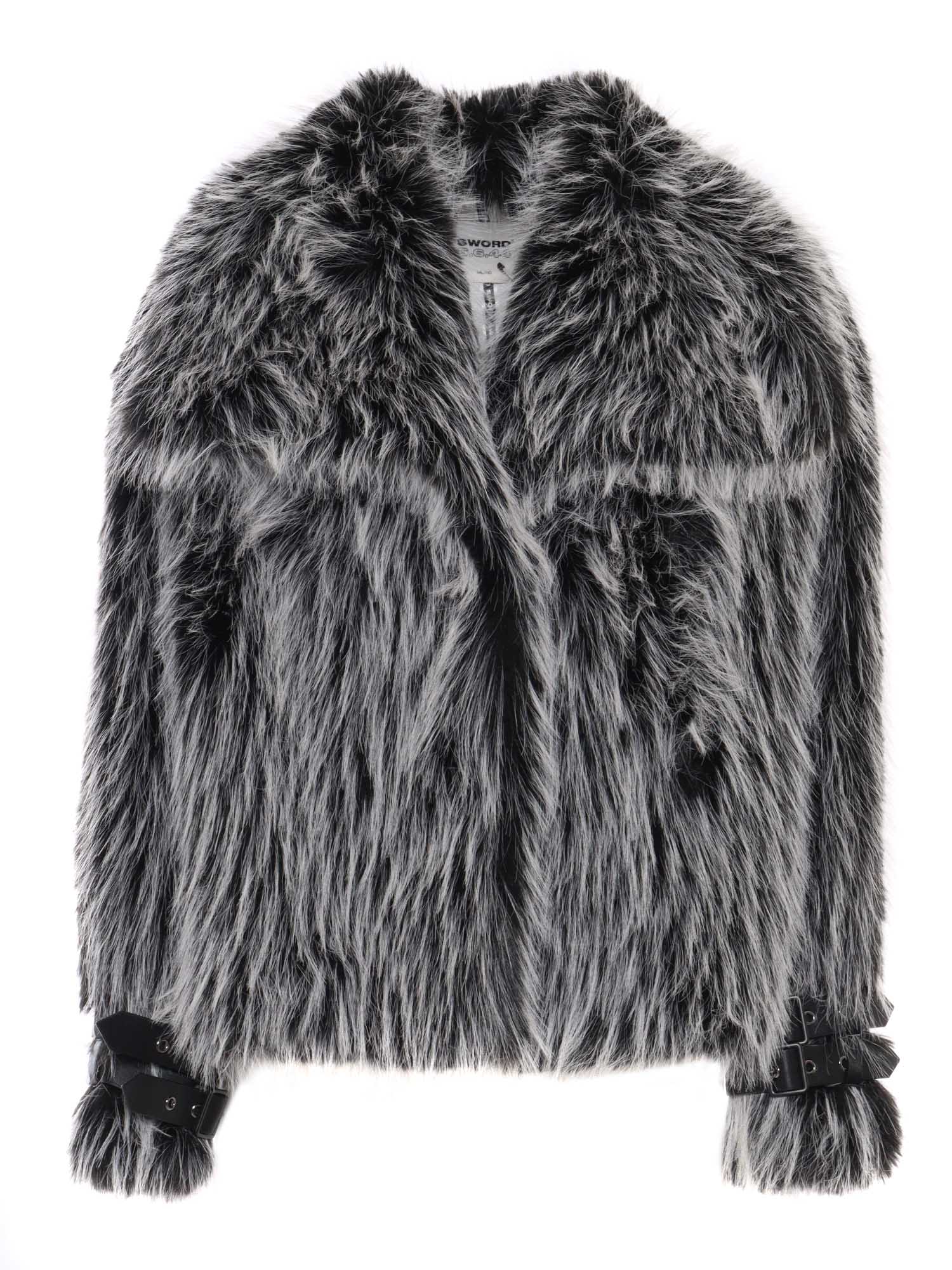 Shop Sword 6.6.44 Woman Fake Fur Jacket In Grey