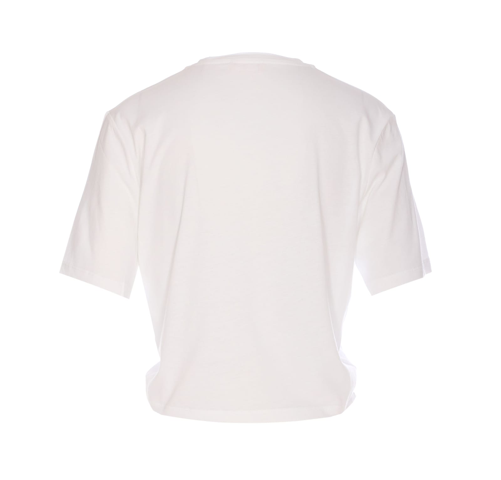 Liu •jo Crewneck T-shirt With Piercing And Knot In White