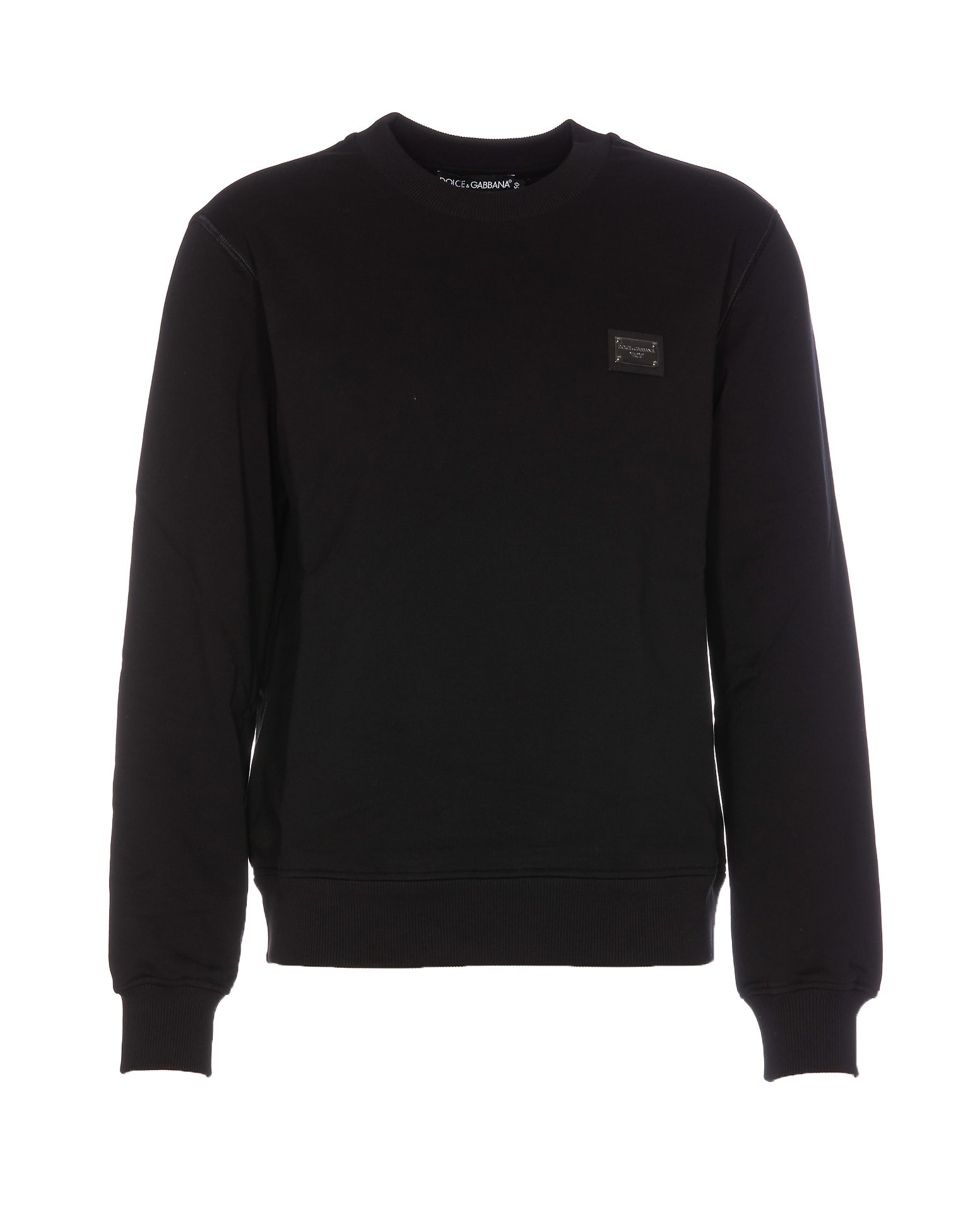 Shop Dolce & Gabbana Logo Plaque Sweatshirt In Nero