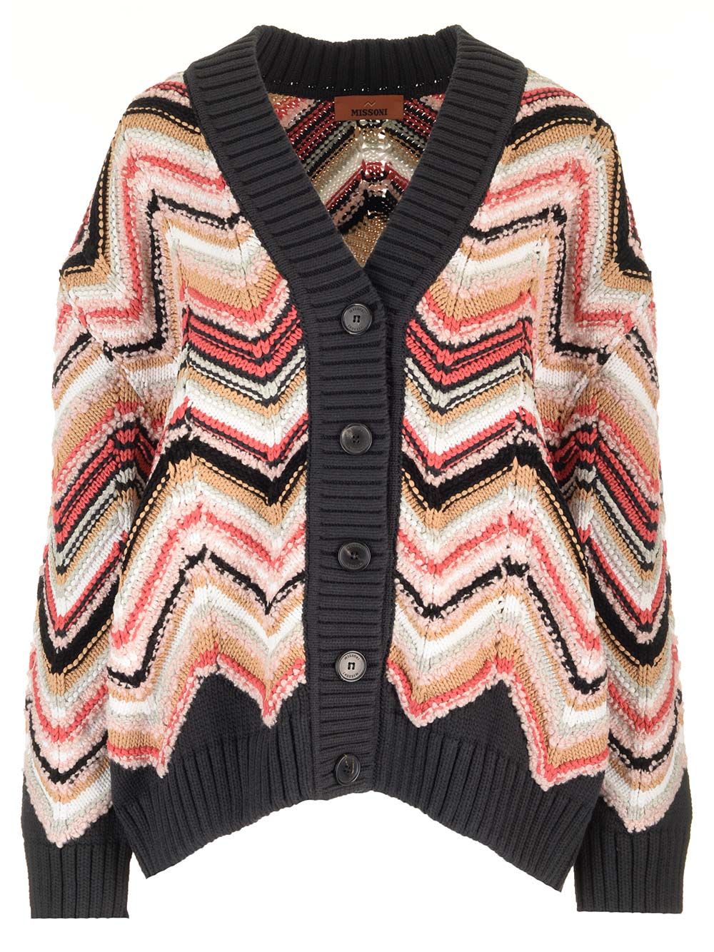 Shop Missoni Macro-zigzag Cardigan In Multicolor