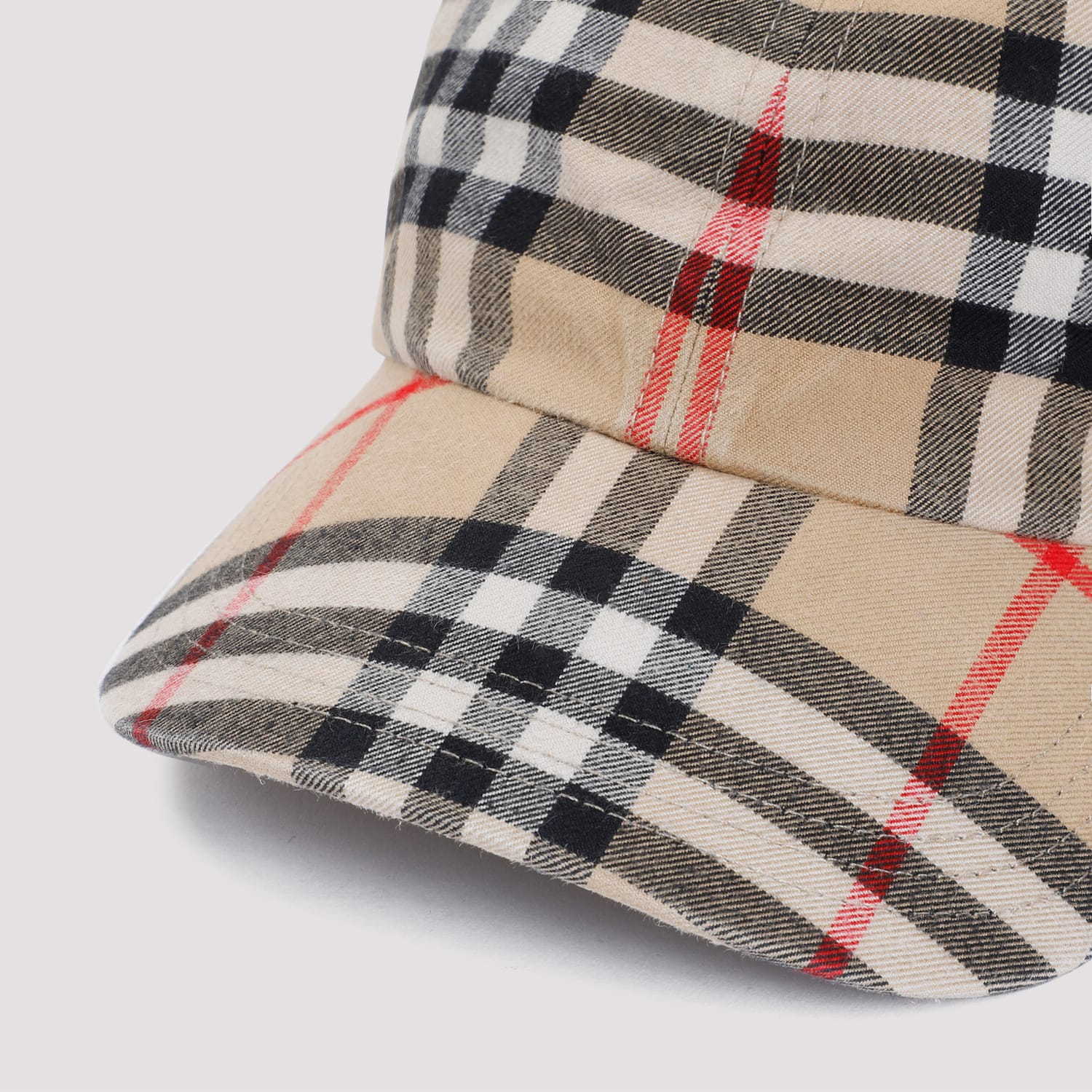 Shop Burberry Check Baseball Hat In Archive Beige