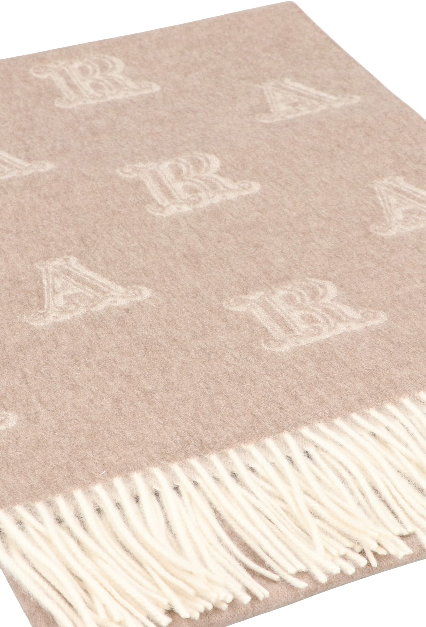 Max Mara Cashmere Jacquard Stola In Neutral
