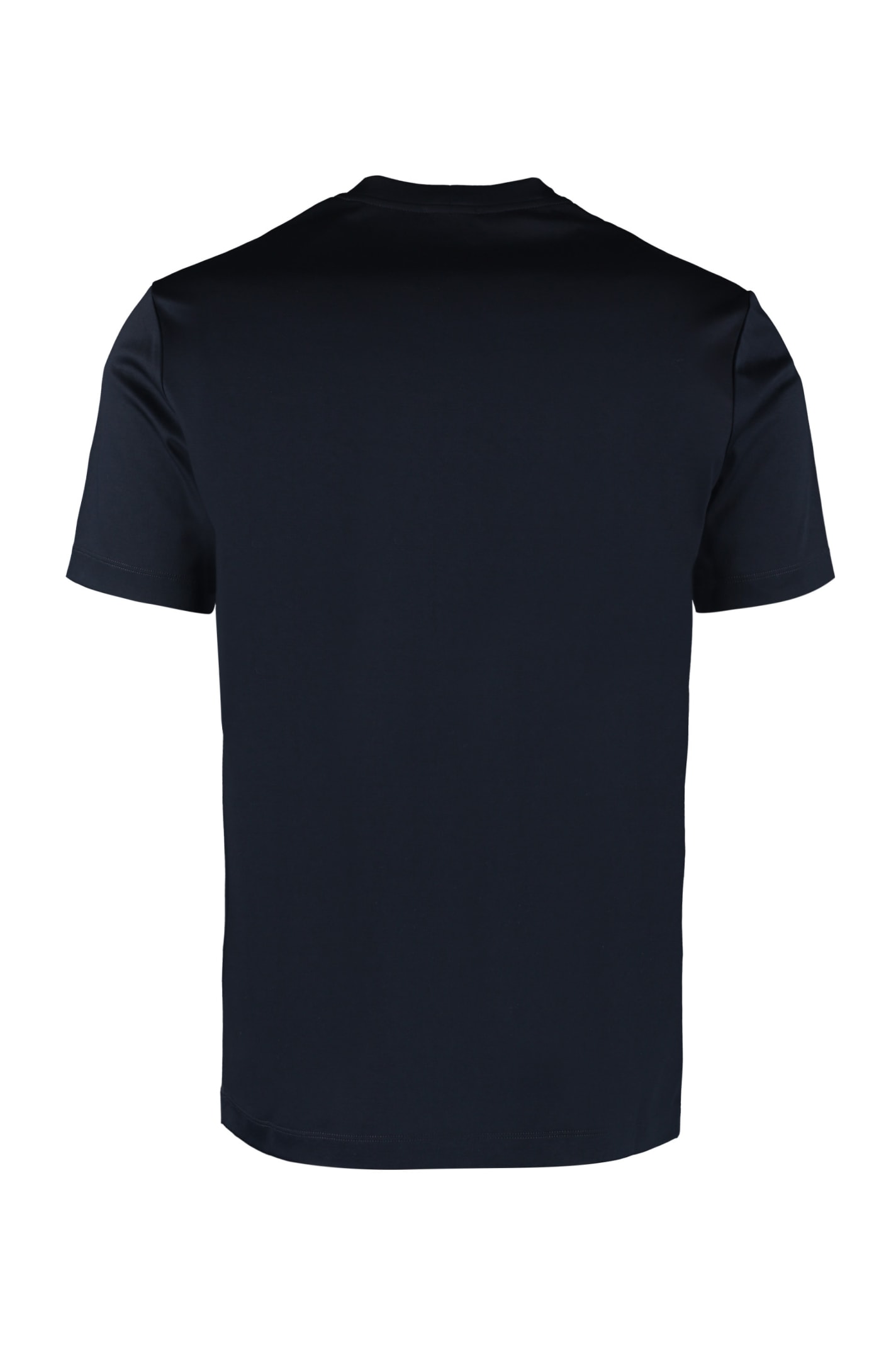 Shop Giorgio Armani Chest Logo Embroidered T-shirt In Blu