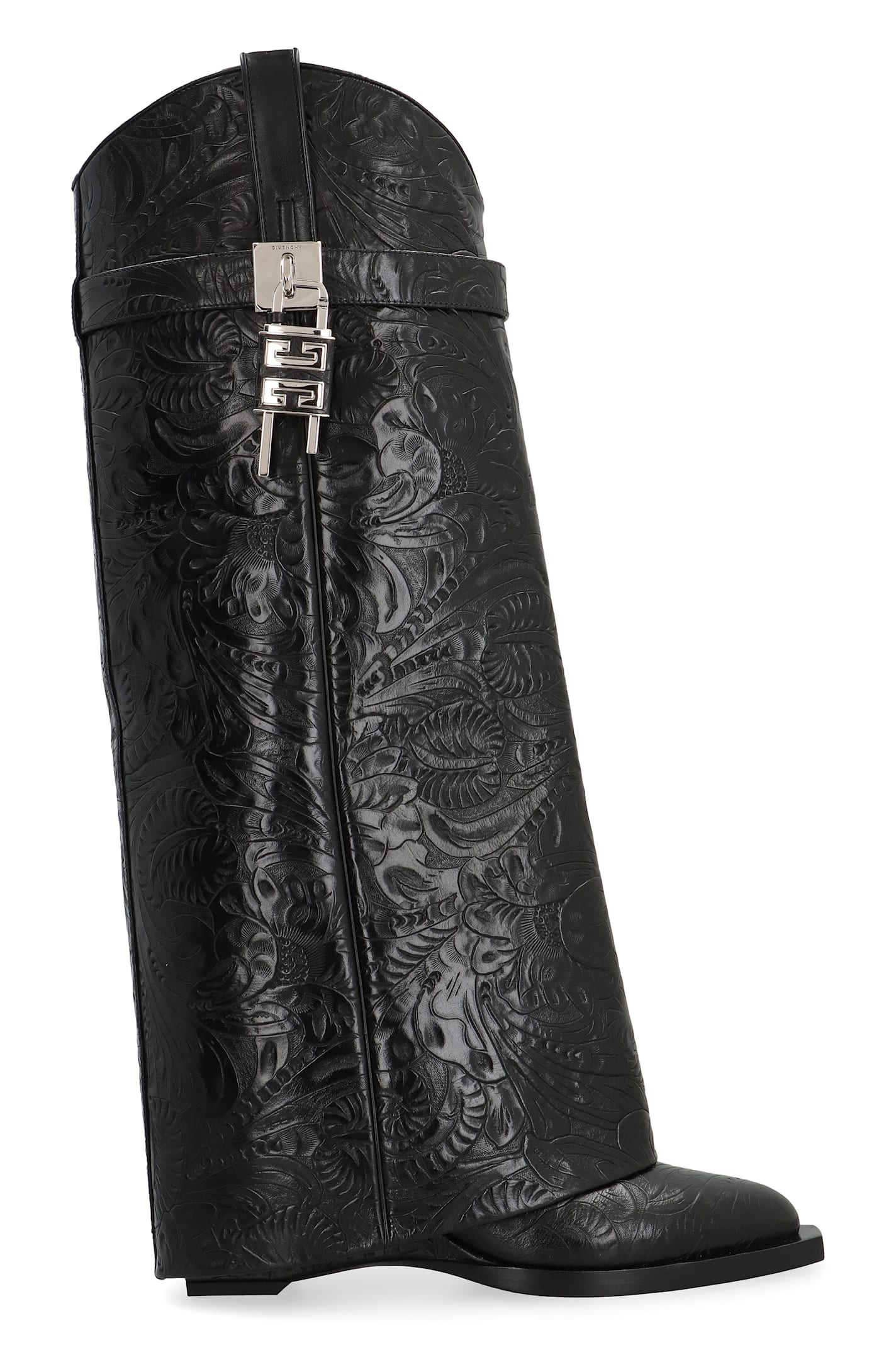 Givenchy Shark Lock Cowboy Leather Boots