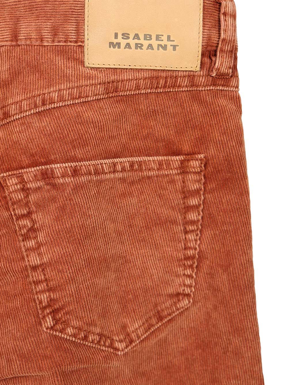 Isabel Marant Étoile Leniya Velvet Trousers In Orange