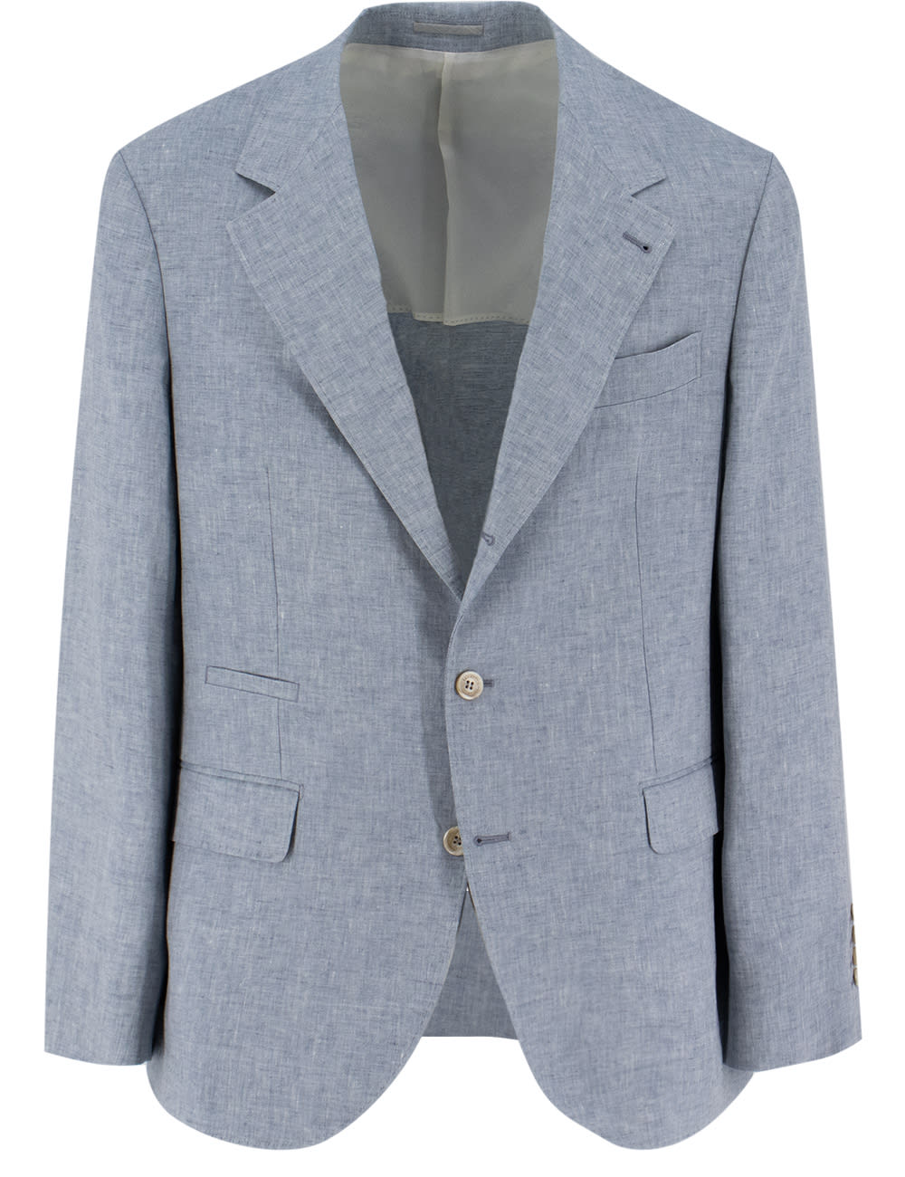 Powder Light Blue Linen Blazer