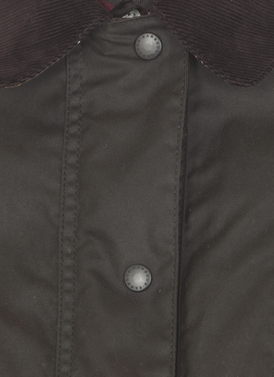 Barbour Corduroy-collar Tartan-cuff Jacket In Green