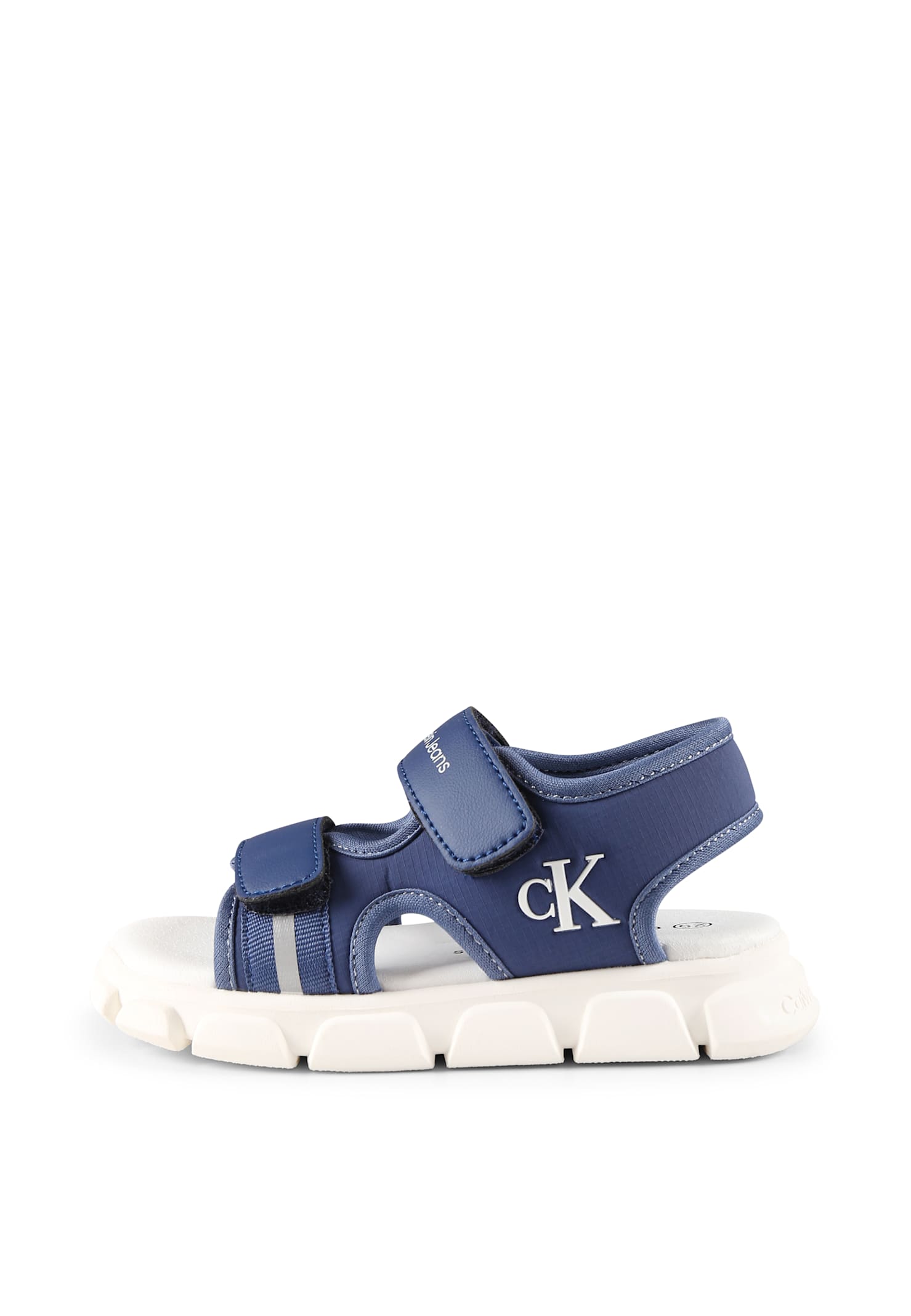 Calvin Klein Beige Sandals For Boy With Logo In Blue