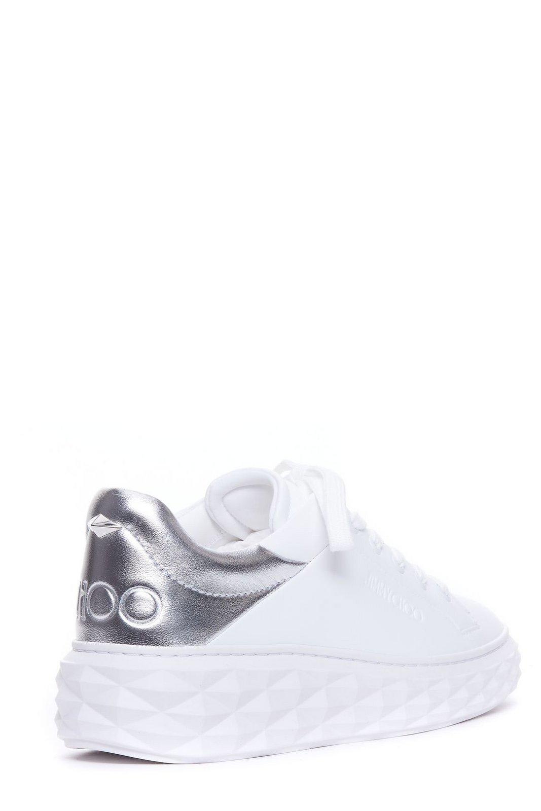 Shop Jimmy Choo Diamond Maxi Sneakers In White