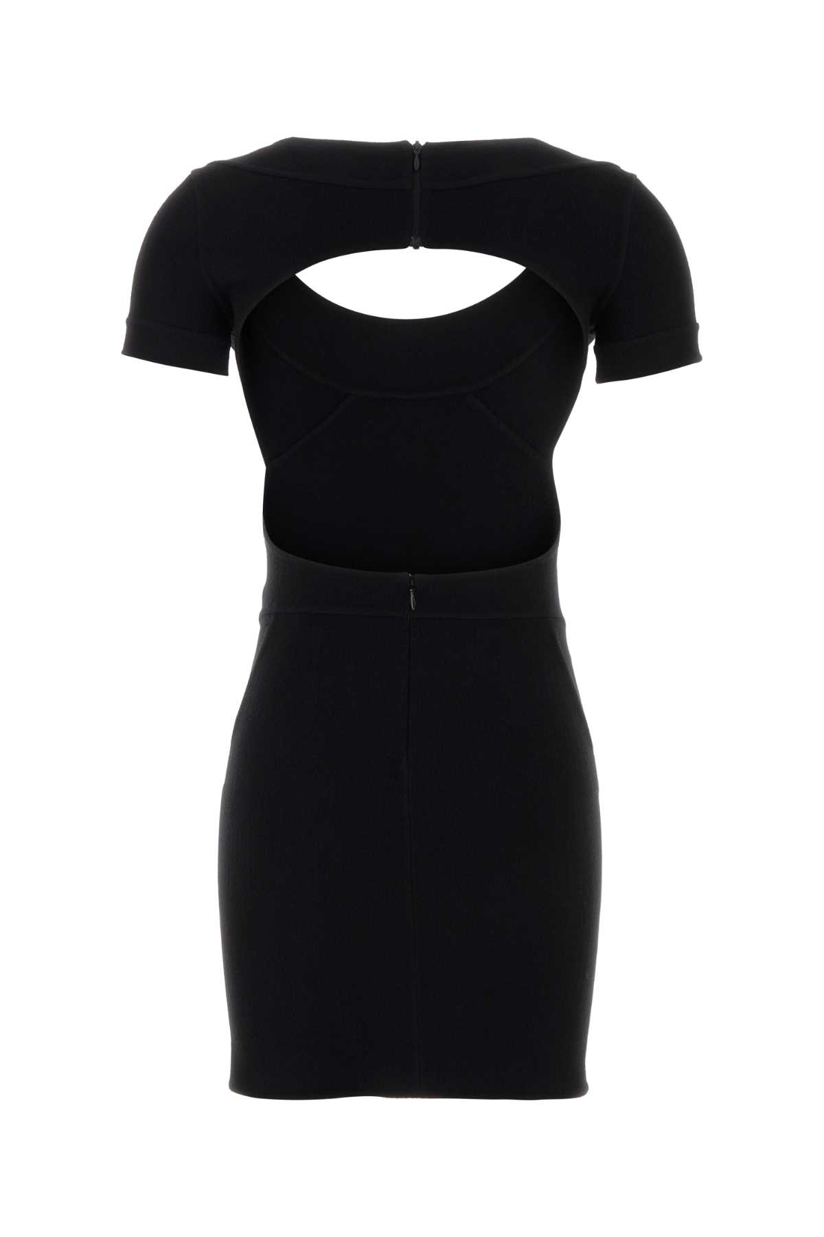 Dsquared2 Black Stretch Wool Blend Mini Dress In Black