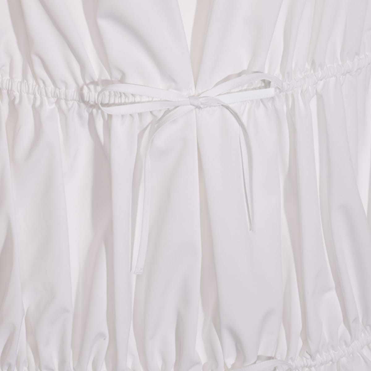 Alaïa Ruffle Dress V-neck Bow Detail In White
